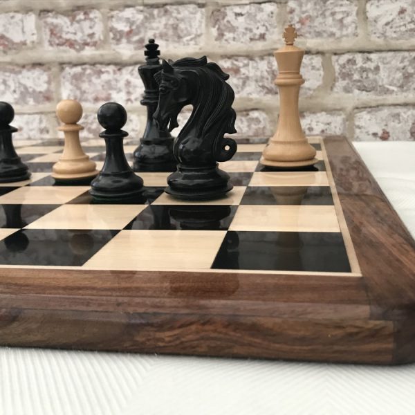 Black Saffiano Leather Chess Set