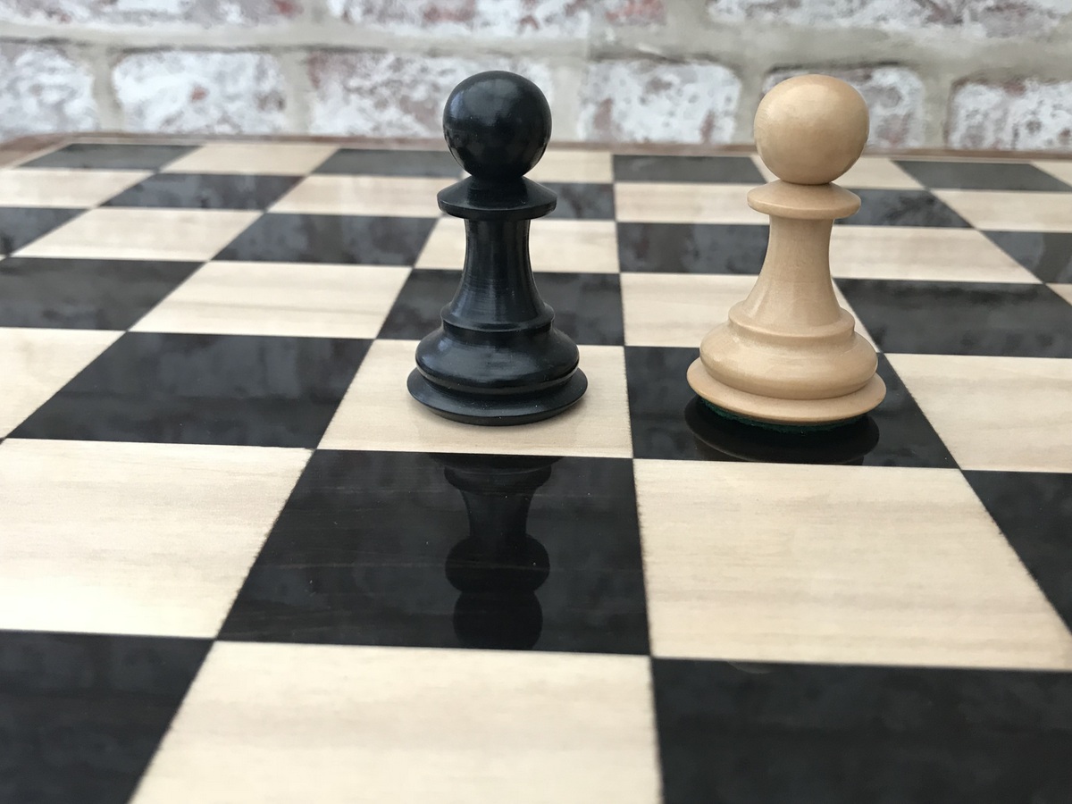 Ebony Chess Board with Rosewood Border - 2in Squares