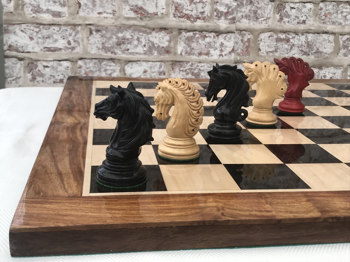 Ebony Chess Board with 2.4in Squares - ChessBaron Chess Sets USA - Call  (213) 325 6540