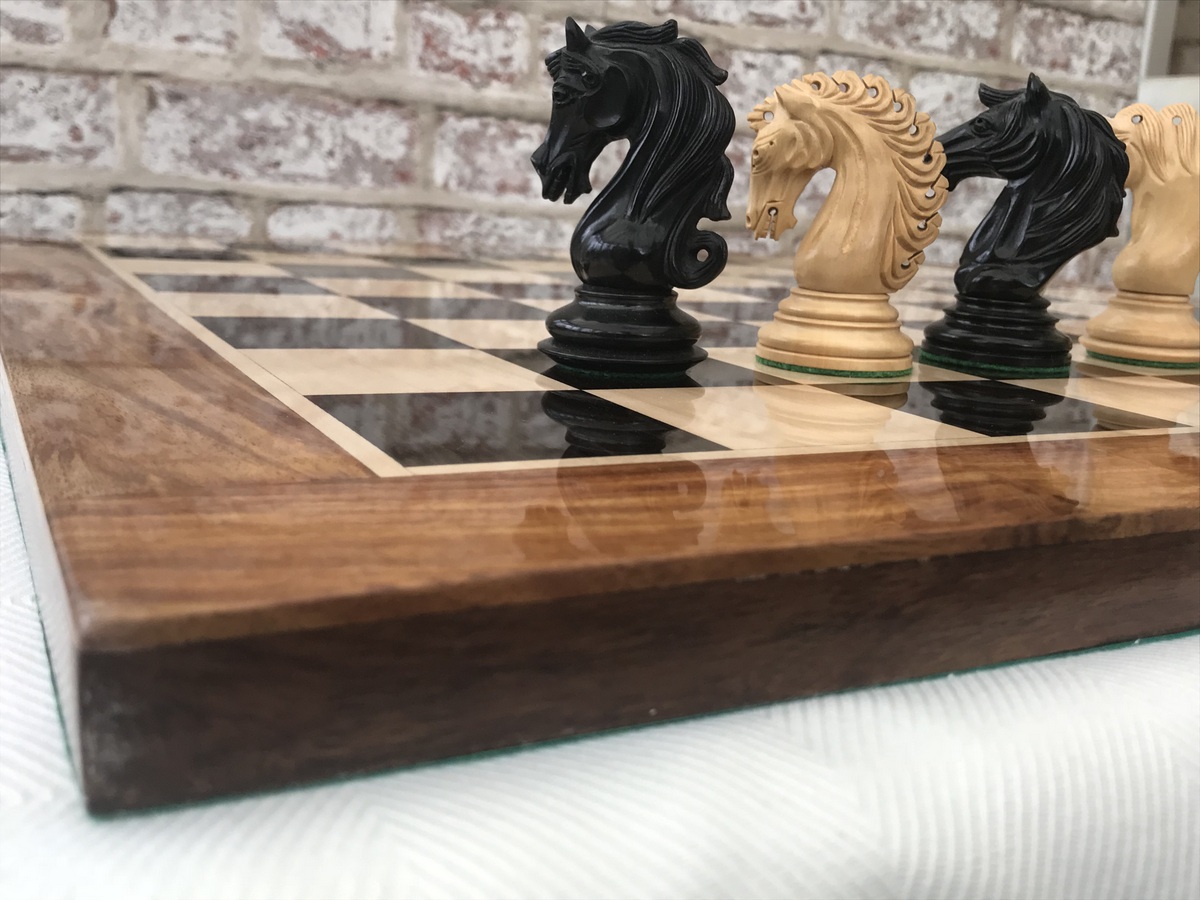 Ebony Chess Board with 2.4in Squares - ChessBaron Chess Sets Canada - Call  (213) 325 6540