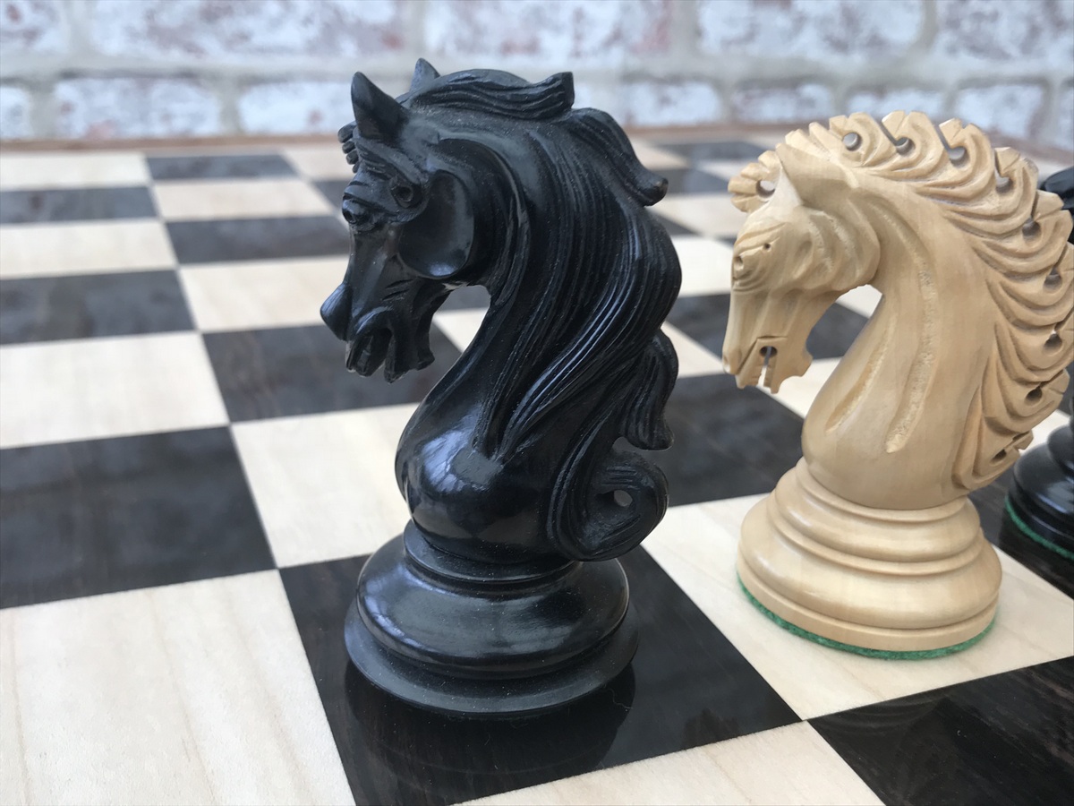 Ebony Chess Board with 2.4in Squares - ChessBaron Chess Sets Canada - Call  (213) 325 6540