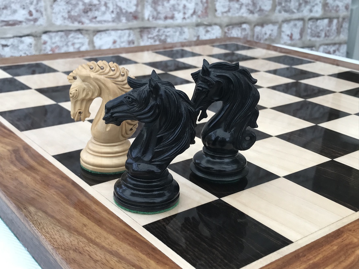 Ebony Chess Board with 2.4in Squares - ChessBaron Chess Sets Canada - Call  (213) 325 6540