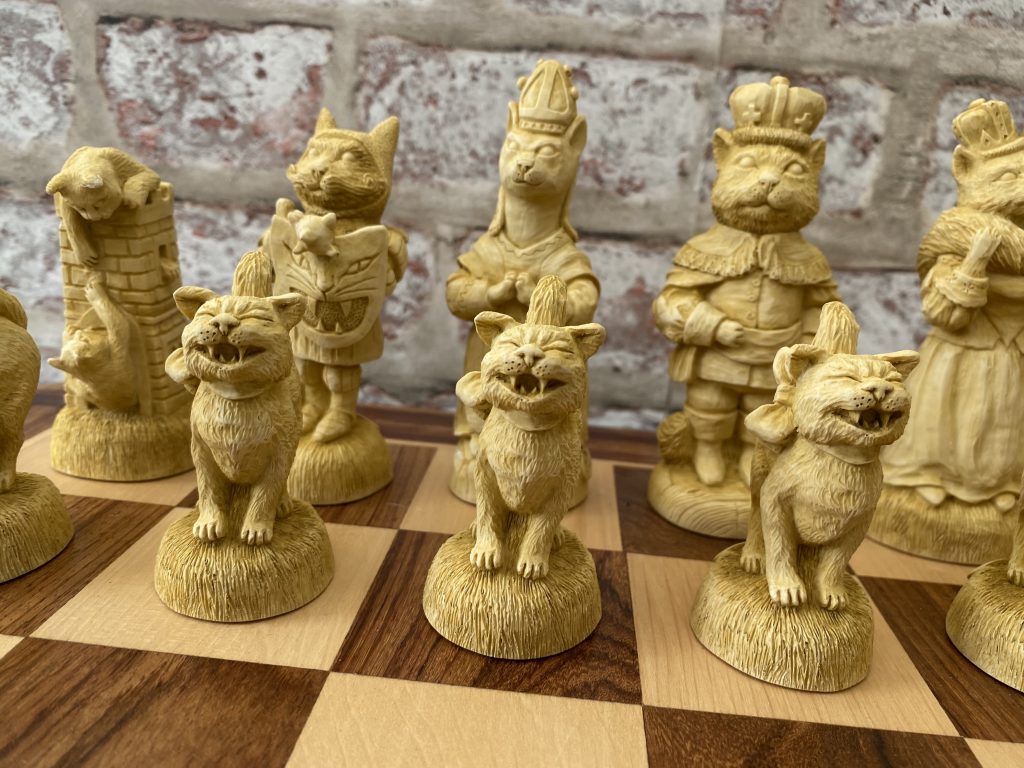 Berkeley Chess Ltd - Cats and Dogs - BROWN - ChessBaron Chess Sets USA ...