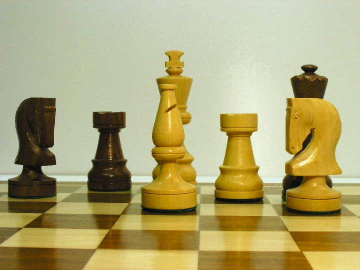 Brass Chess Set combo of 3.9" Modern Chess Pieces + 15"
