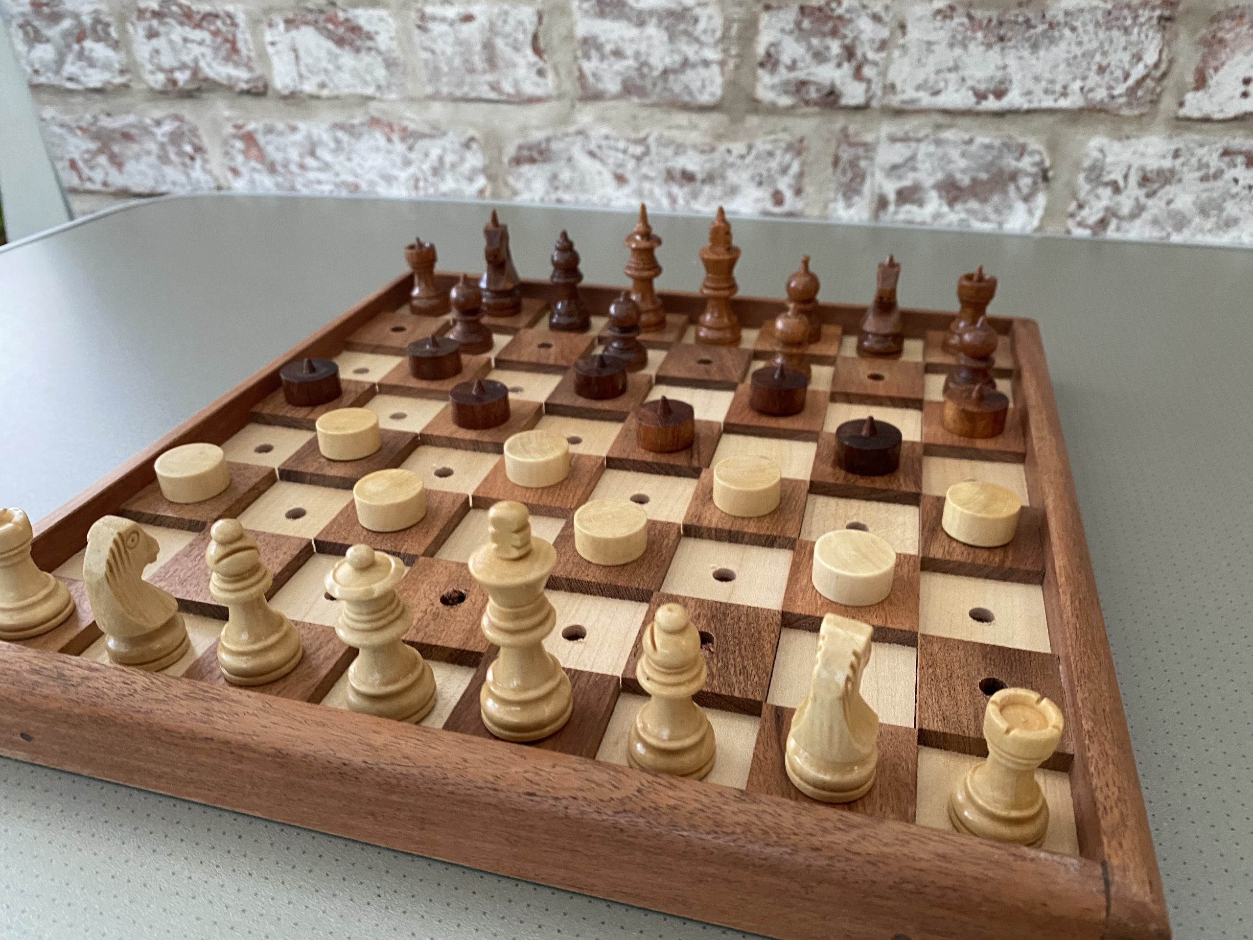 Large Table Top Chess Set for the Blind or Those With Low Vision