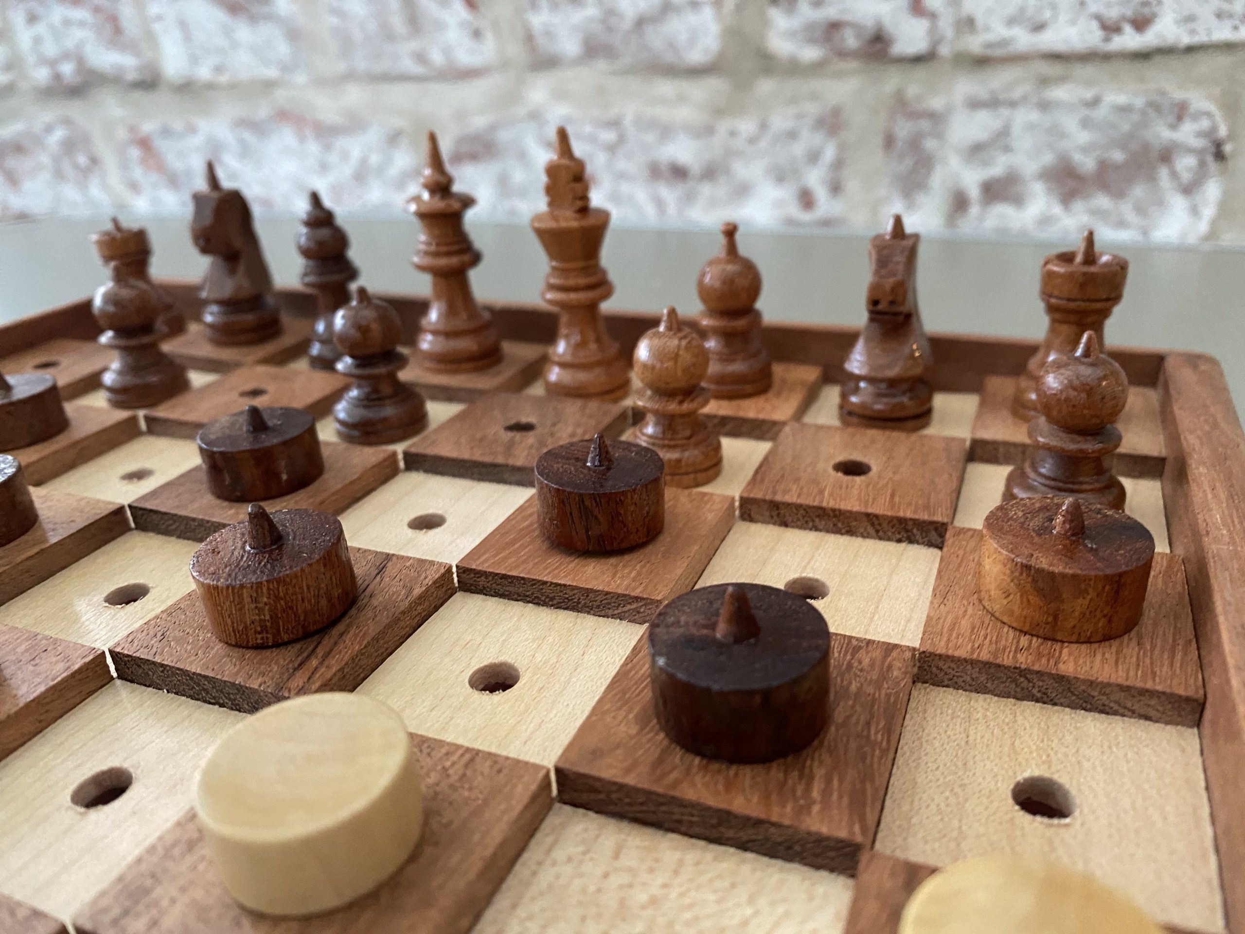 10 inch Chess and Checkers Set for the Blind