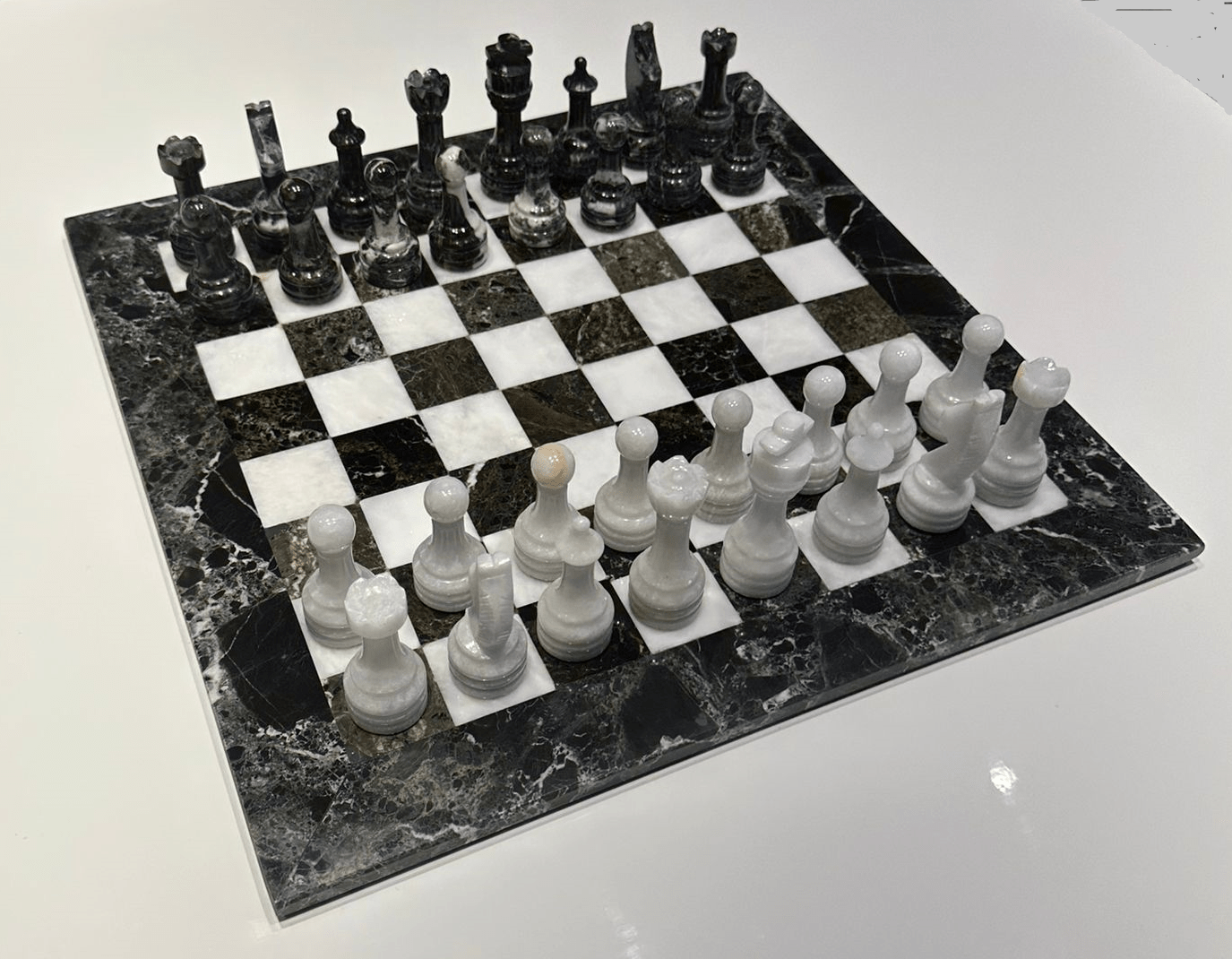 The Zebra - Black Marble and White Onyx with Marble Board