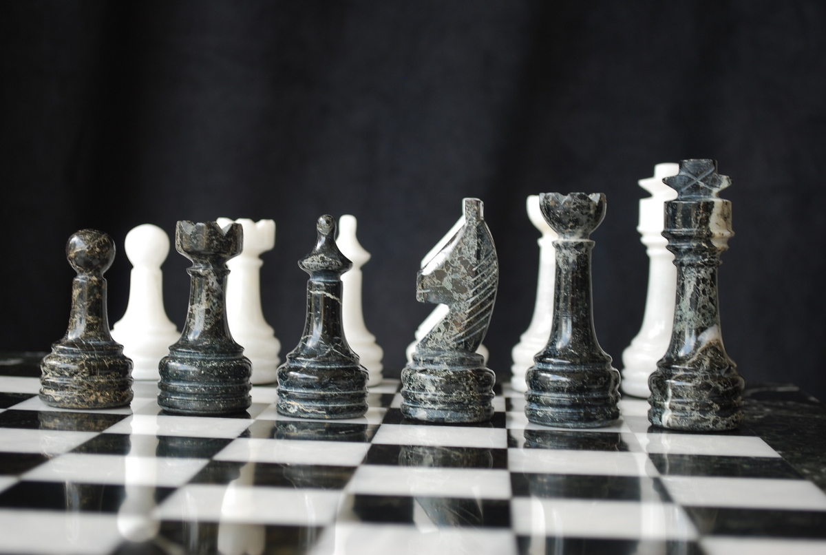 The Zebra - Black Marble and White Onyx with Marble Board