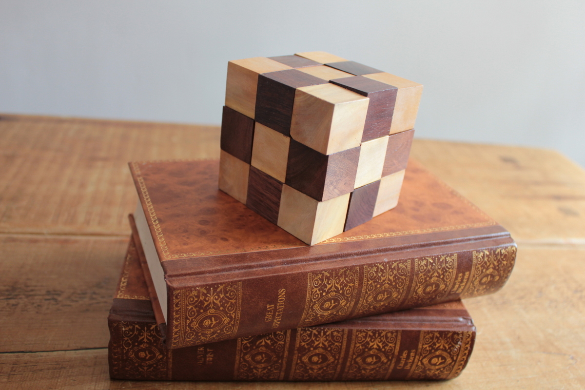 Compass Chess Piece On Cube Wood Stock Photo 2291826529