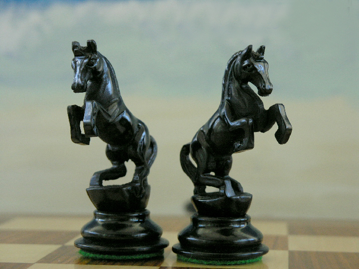 Alexander the Great - Ebony Chess Pieces