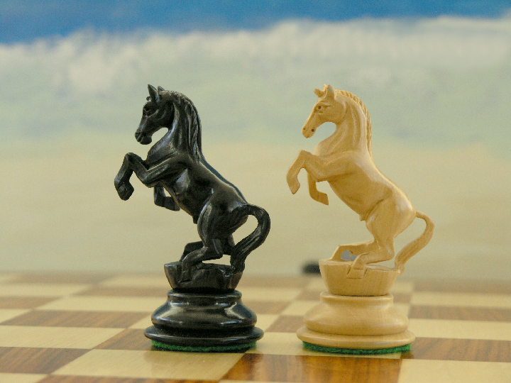 Alexander the Great - Ebony Chess Pieces