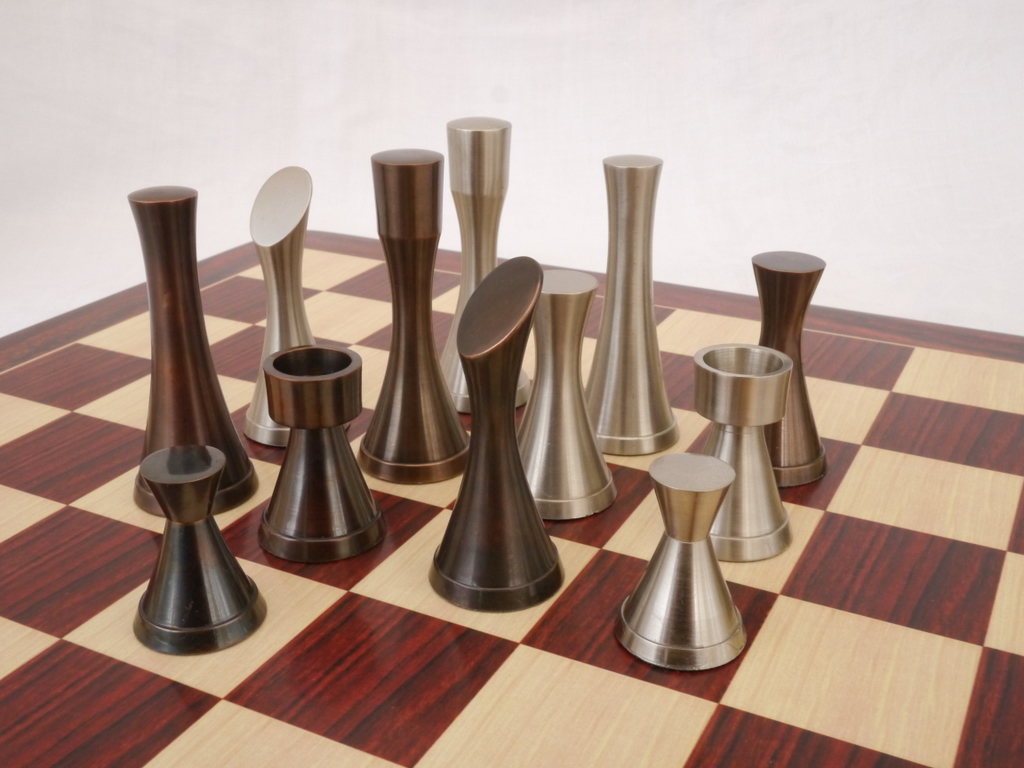 The Exquisite Carved Brass Metal Chess Set, Solid Metal Combo Chess Pieces  & Me