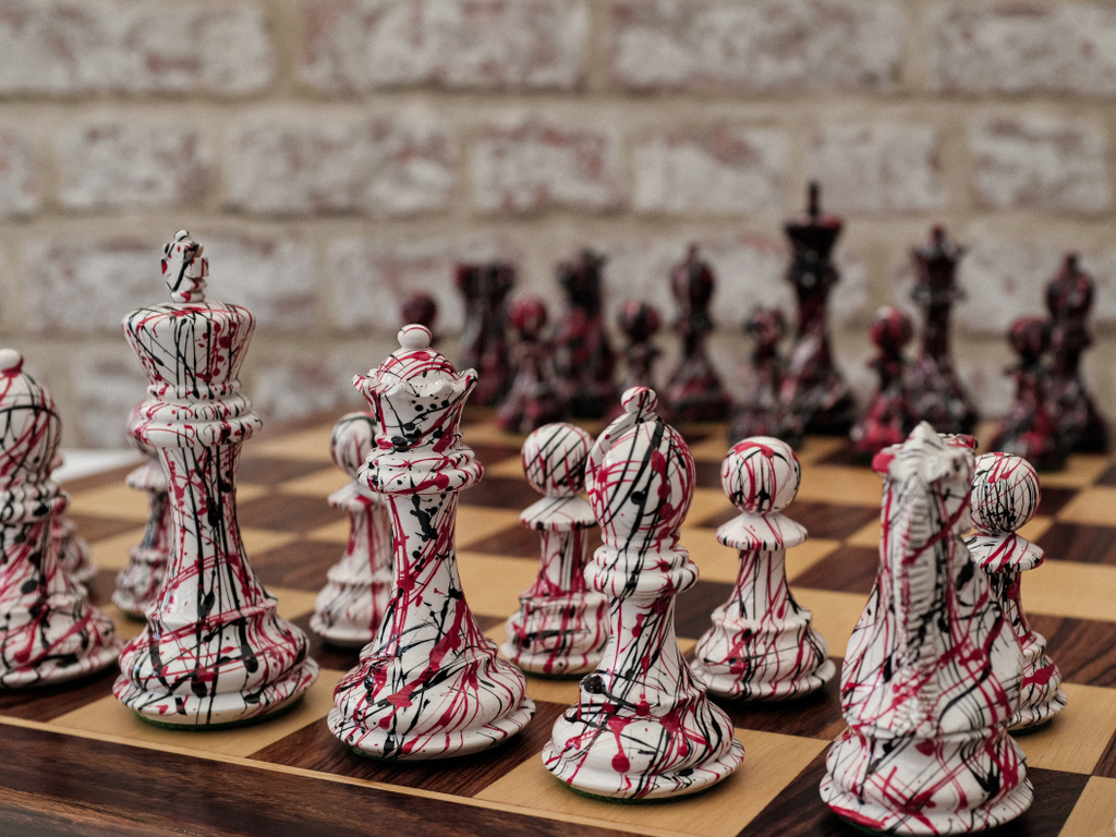  Chess Armory Deluxe Large Triple Weighted Tournament Chess Set  with a Silicone 20 Chess Board - Felted Weighted Chess Pieces, 2 Extra  Queens and 3.75 King : Toys & Games