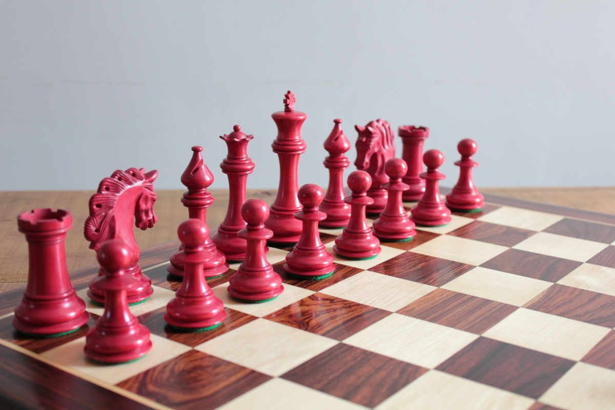 Buy Weighted CB Red Rum Luxury Staunton Series Chess Pieces in