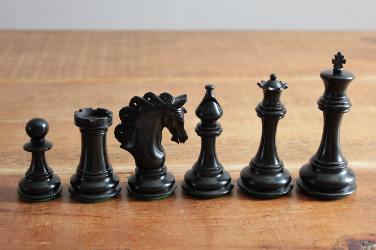 The Mayfield Ebonized Triple Weighted Chess Pieces - ChessBaron