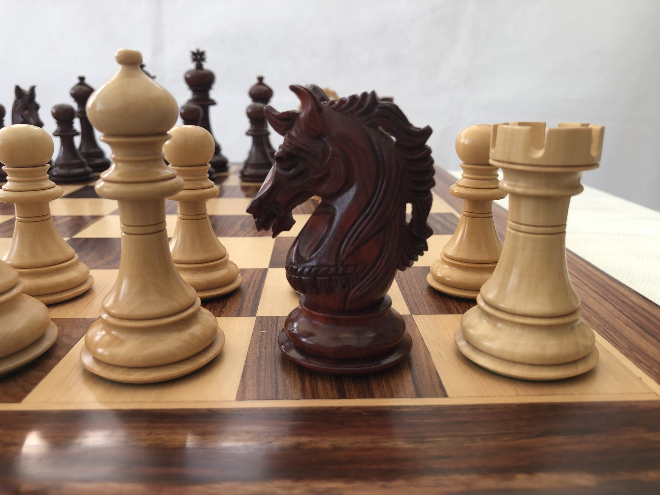 Rosewood and Walnut Grand Garvi Luxury Chess Set