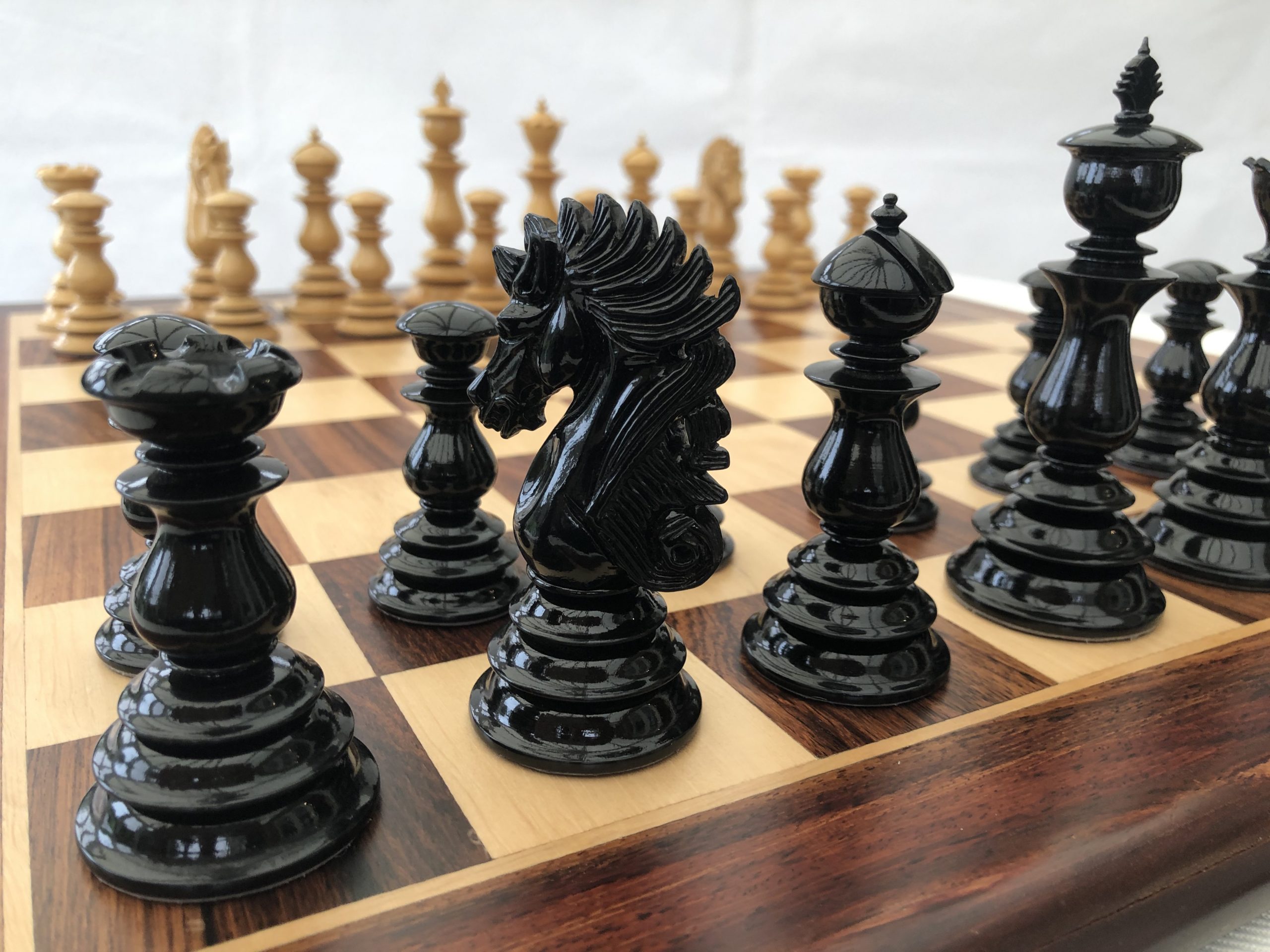 The Mayfield Ebonized Triple Weighted Chess Pieces - ChessBaron