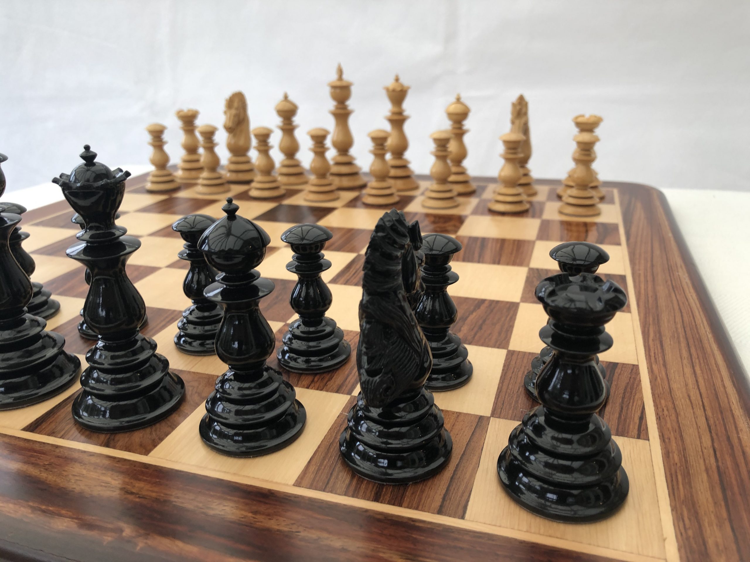 The Arabian - Triple Weighted Ebony Chess Pieces - ChessBaron Chess Sets  USA - Call (213) 325 6540