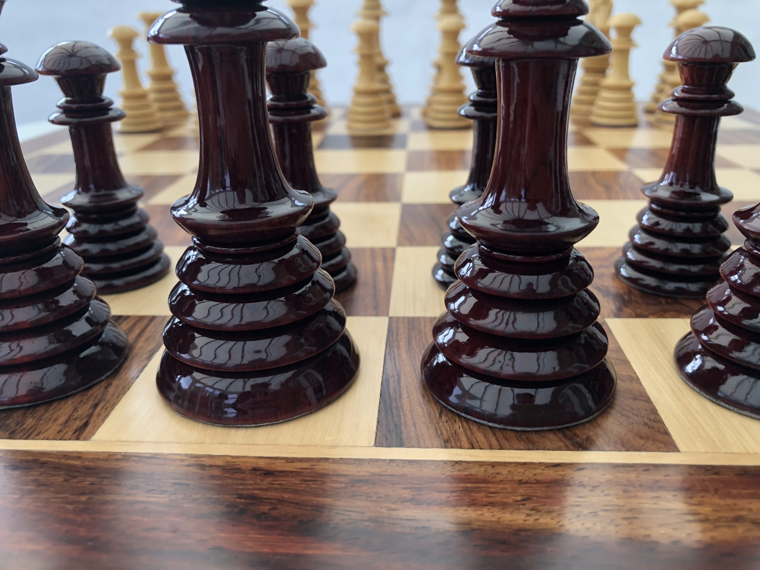 The Parisian Gloss Redwood Triple Weight Chess Set ChessBaron Chess