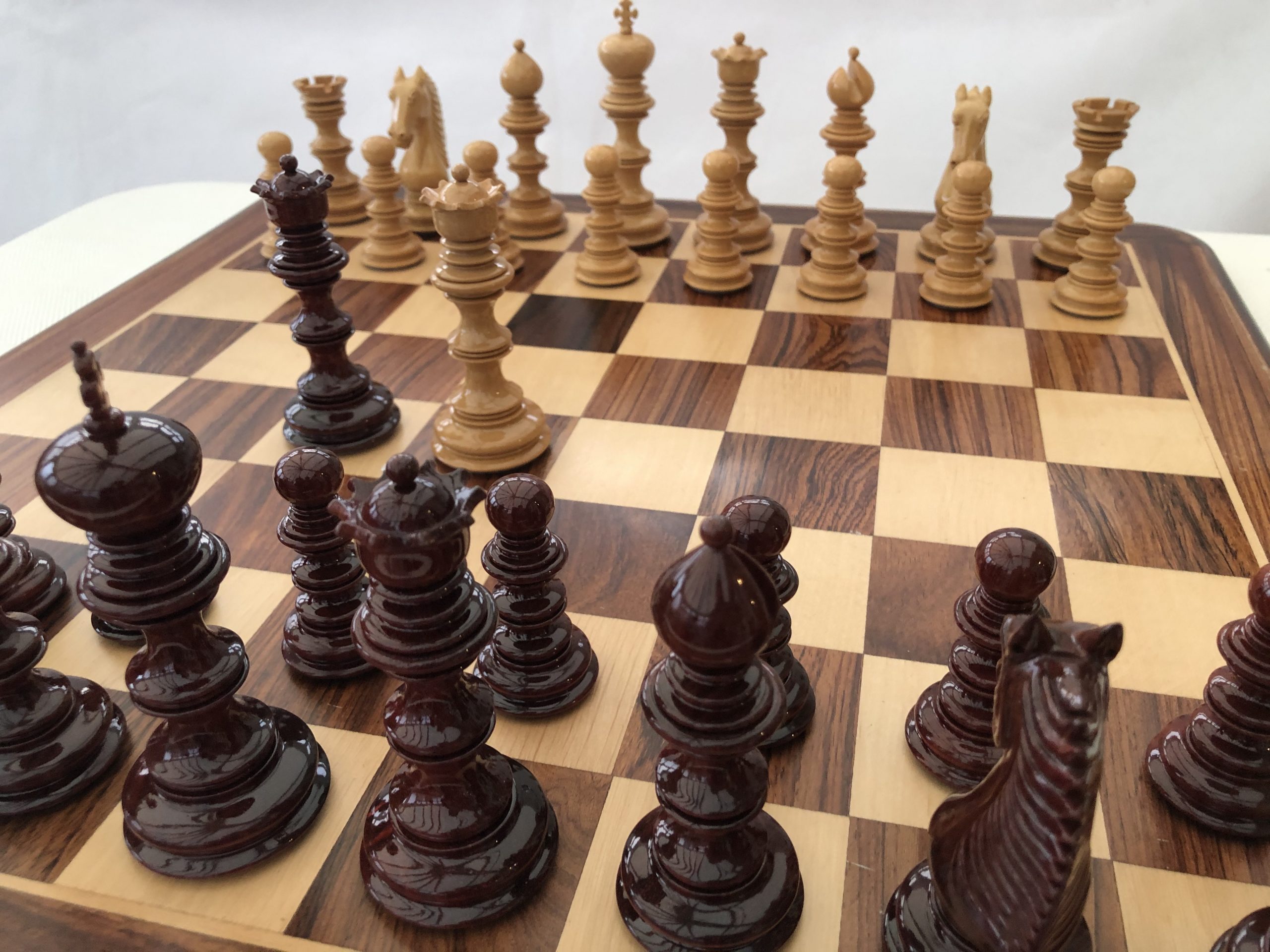 The Moroccan Gloss Bud Rosewood Triple Weight Chess Set ChessBaron