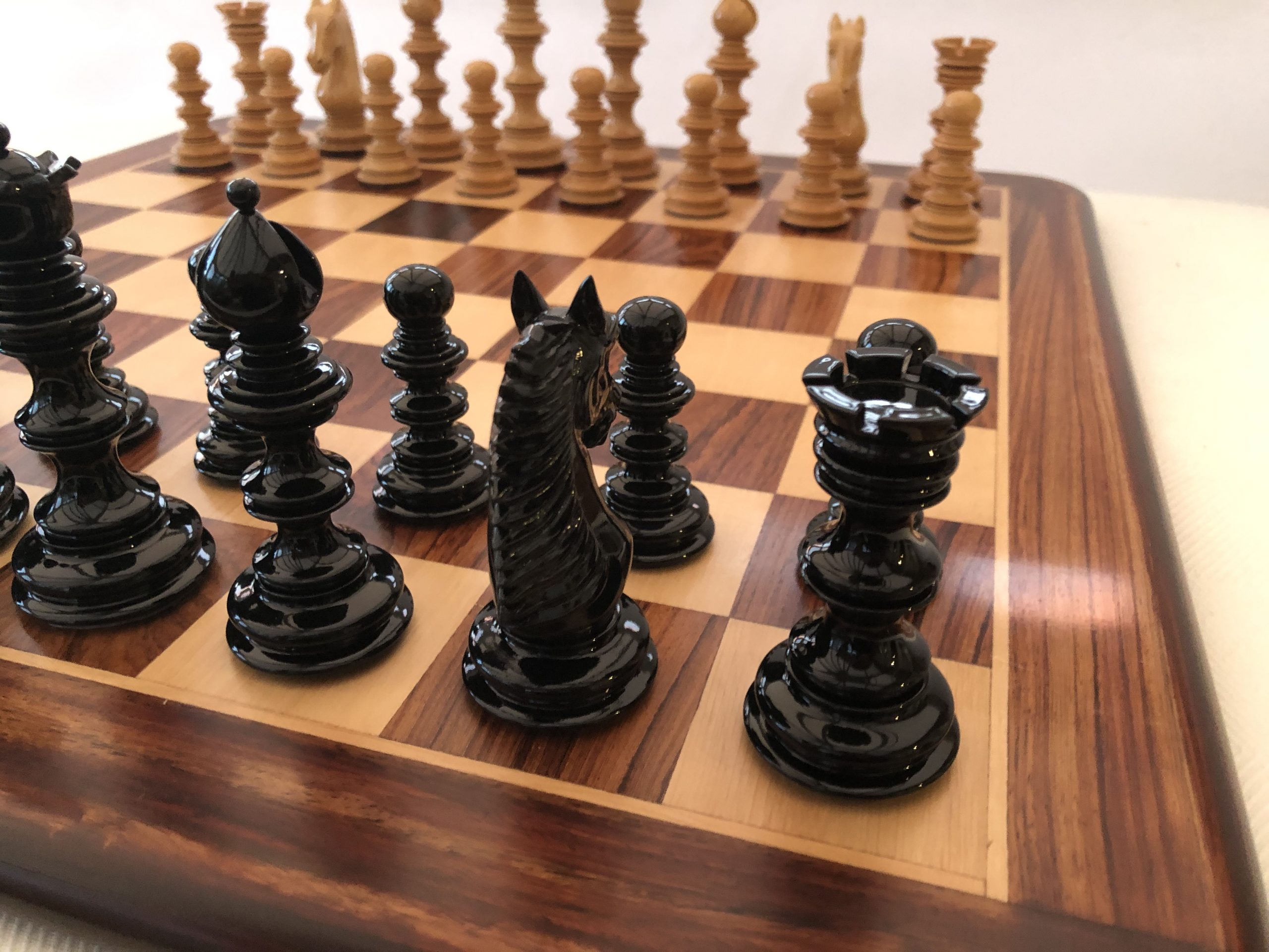 The Arabian - Triple Weighted Ebony Chess Pieces - ChessBaron Chess Sets  USA - Call (213) 325 6540