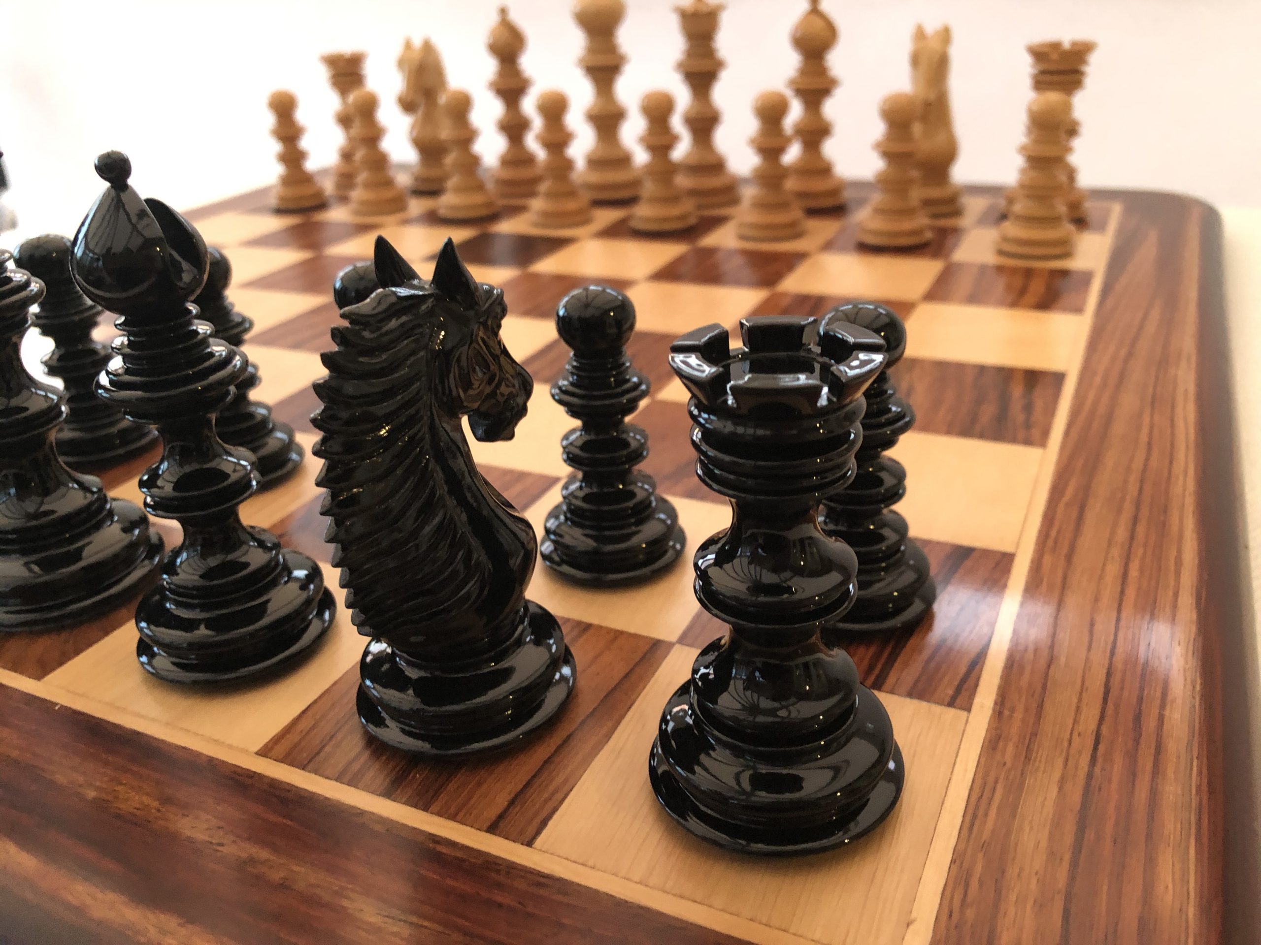 The Arabian - Triple Weighted Ebony Chess Pieces - ChessBaron Chess Sets  USA - Call (213) 325 6540