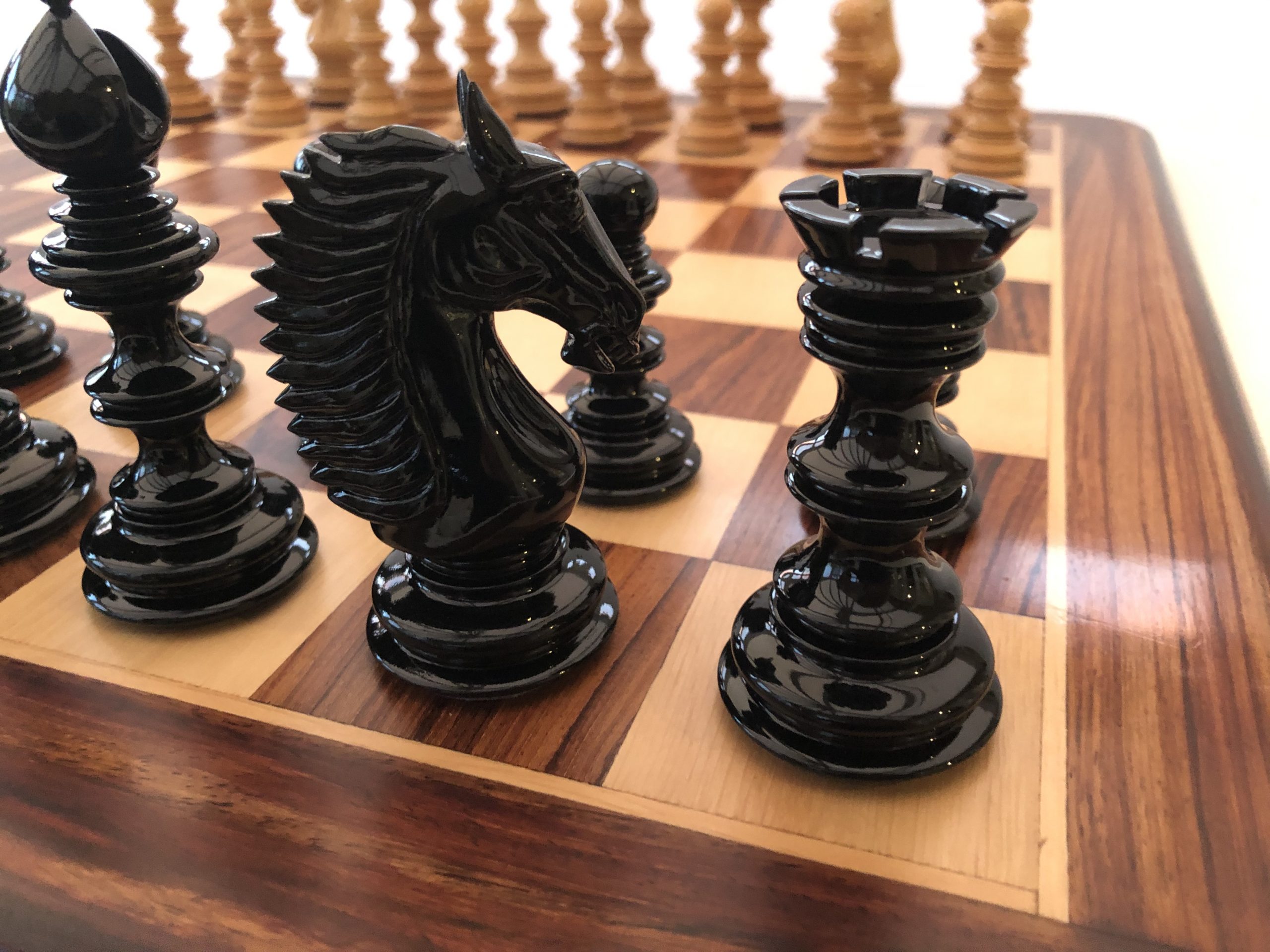 The Arabian - Triple Weighted Ebony Chess Pieces - ChessBaron