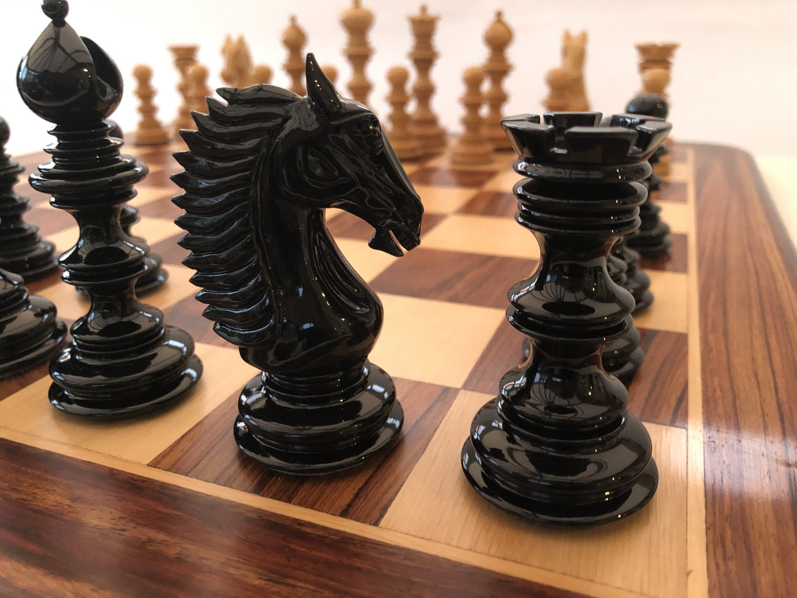 The Arabian - Triple Weighted Ebony Chess Pieces - ChessBaron