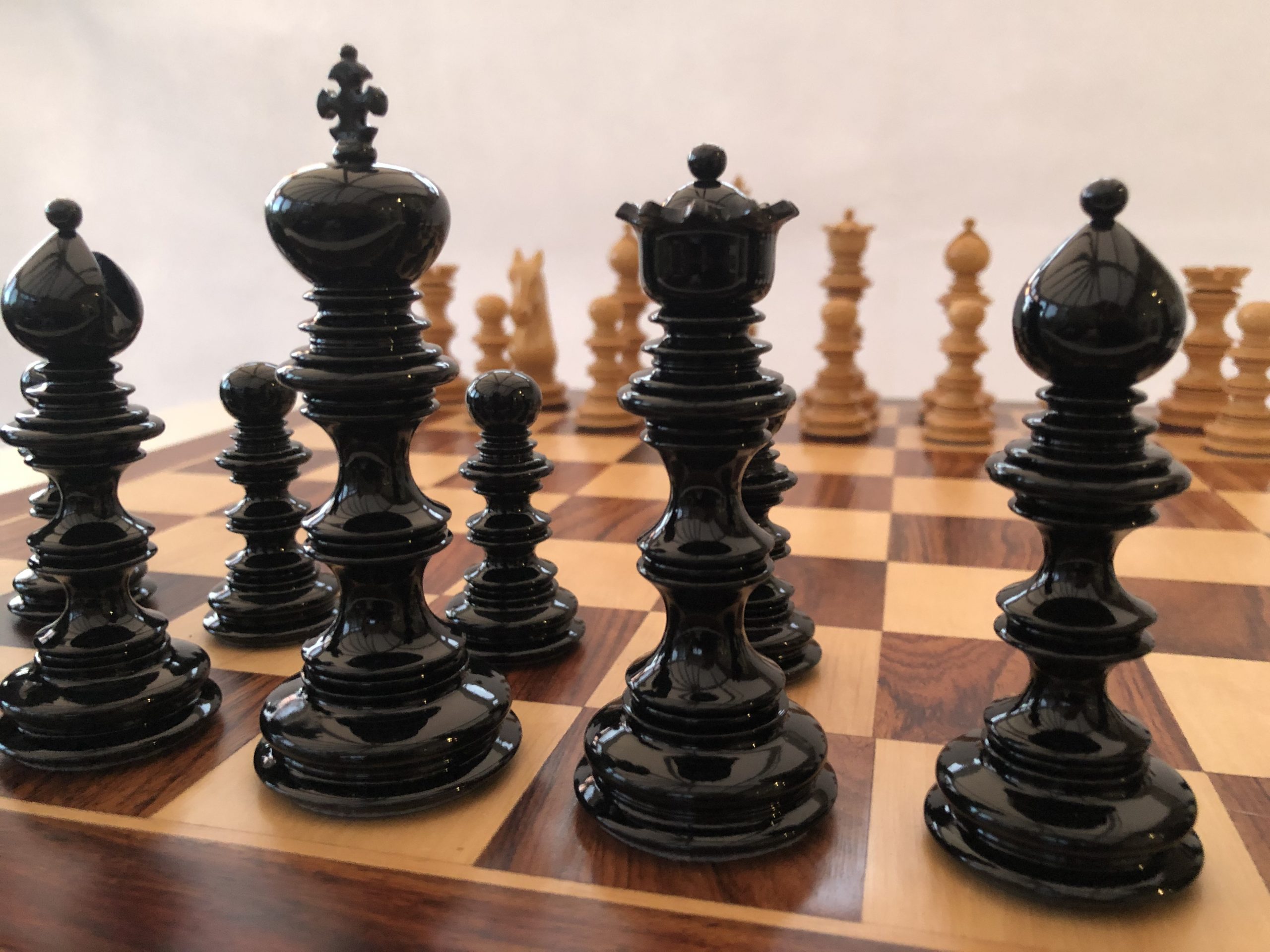 The Arabian - Triple Weighted Ebony Chess Pieces - ChessBaron Chess Sets  USA - Call (213) 325 6540