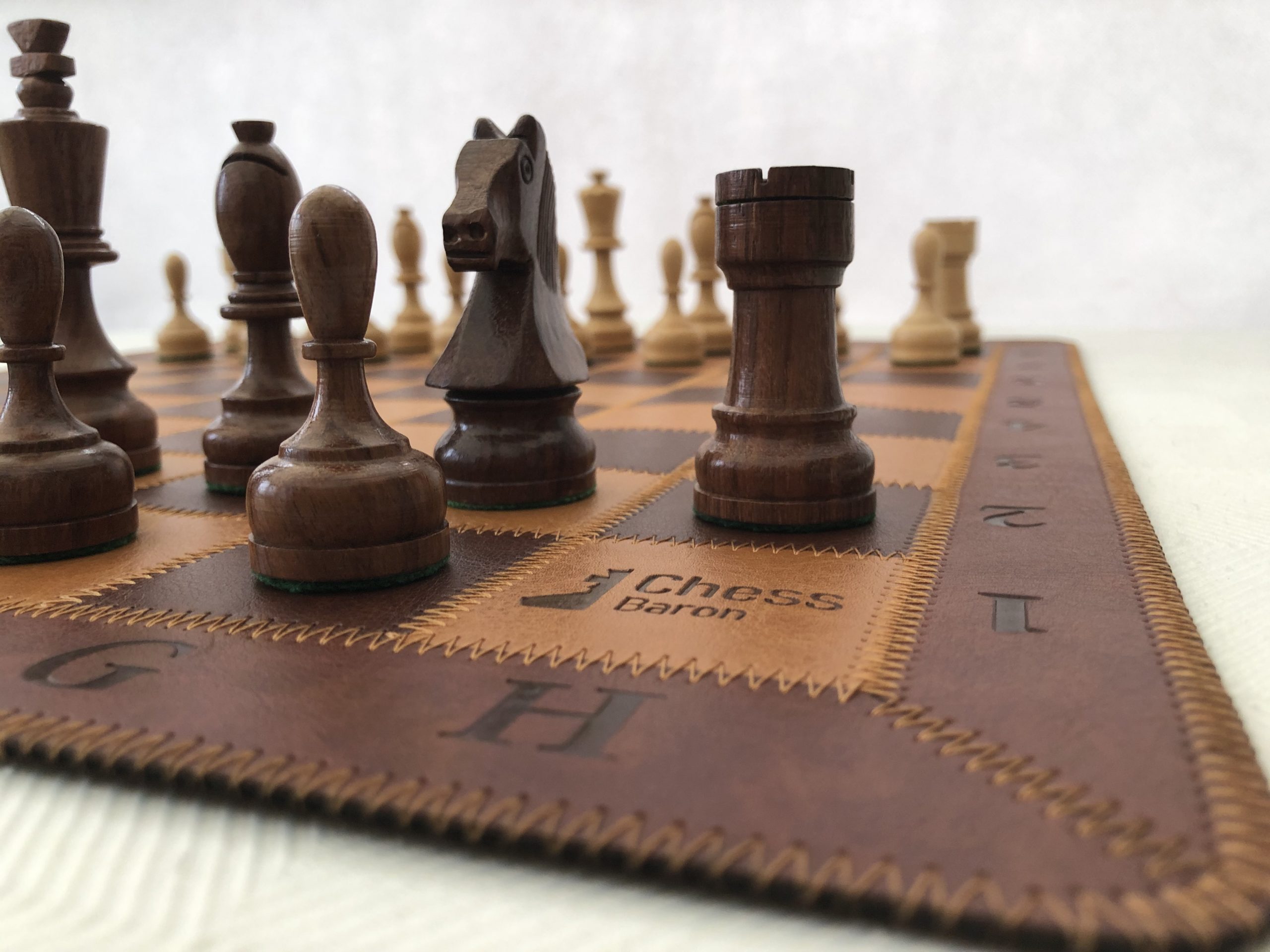 Rollup Thick Leather Chess Case Mat, Leather Chess Board Roll Up