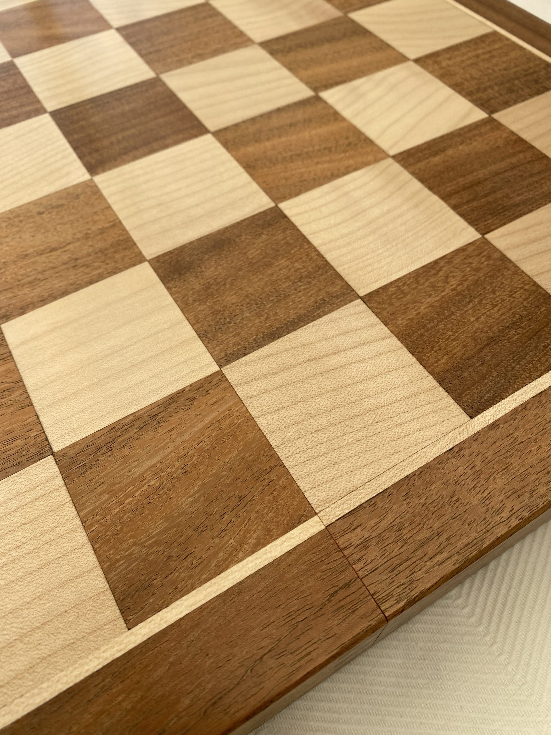 Full Size Acacia Chess Board and Case Combined