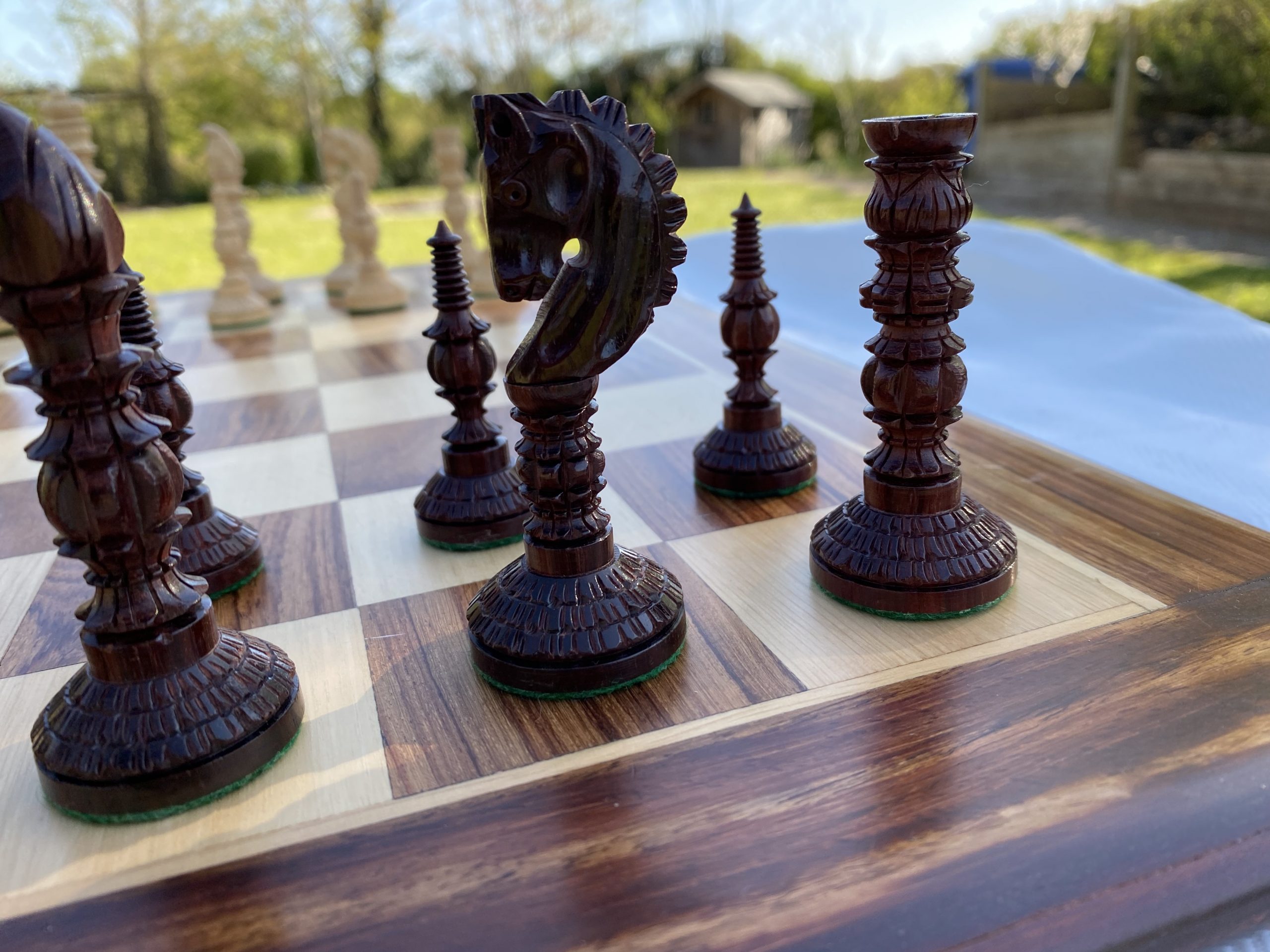 Reproduced 1923 Bauhaus Combo Chess Set-Bud Rosewood Chess Pieces + Board –  royalchessmall