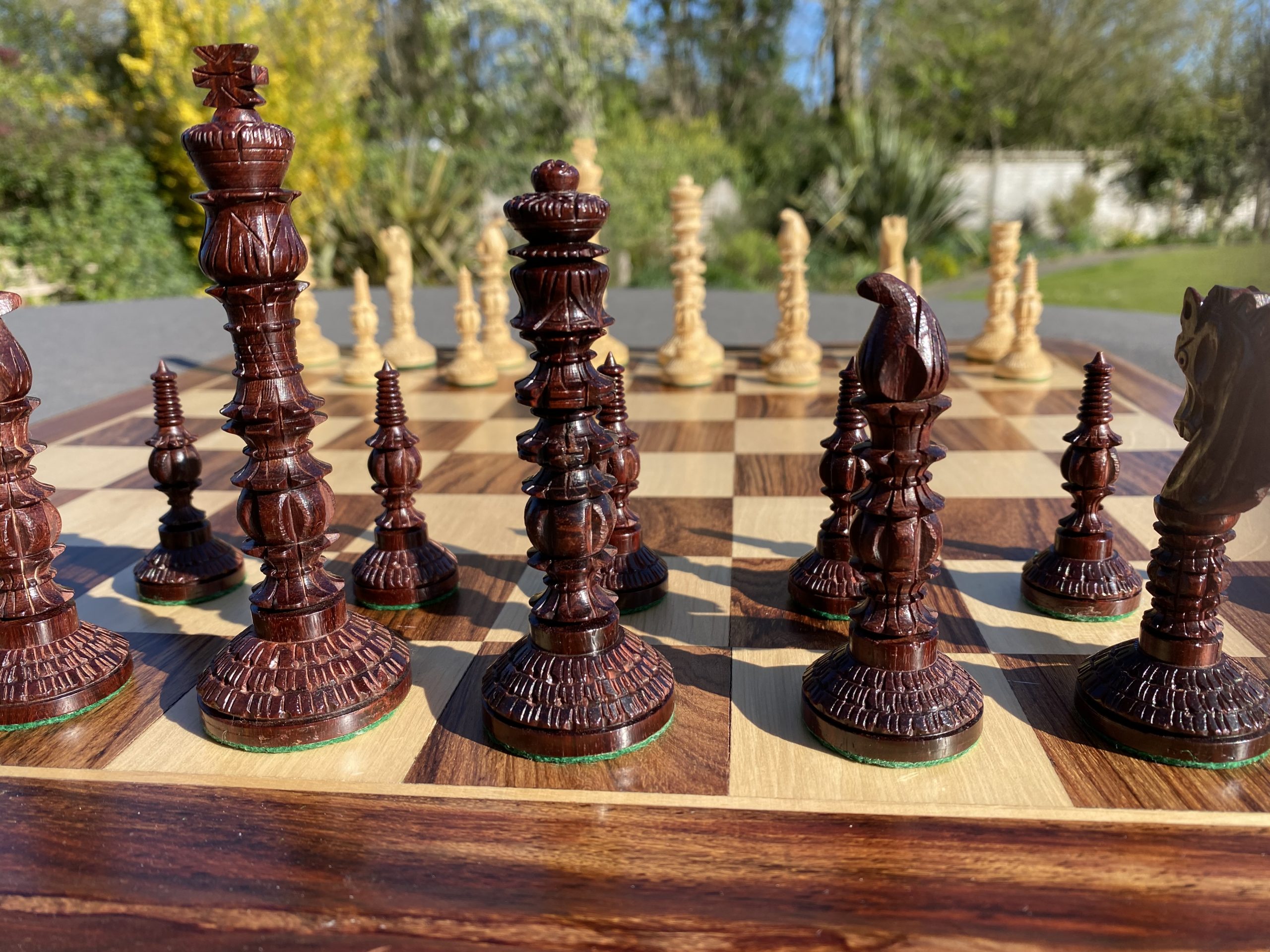 Reproduced 1923 Bauhaus Combo Chess Set-Bud Rosewood Chess Pieces + Board –  royalchessmall