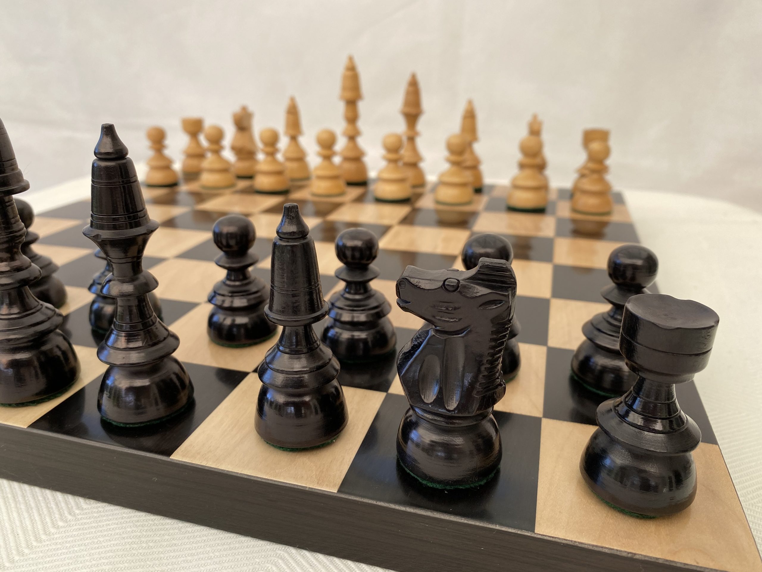 The Mayfield Ebonized Triple Weighted Chess Pieces - ChessBaron Chess Sets  USA - Call (213) 325 6540