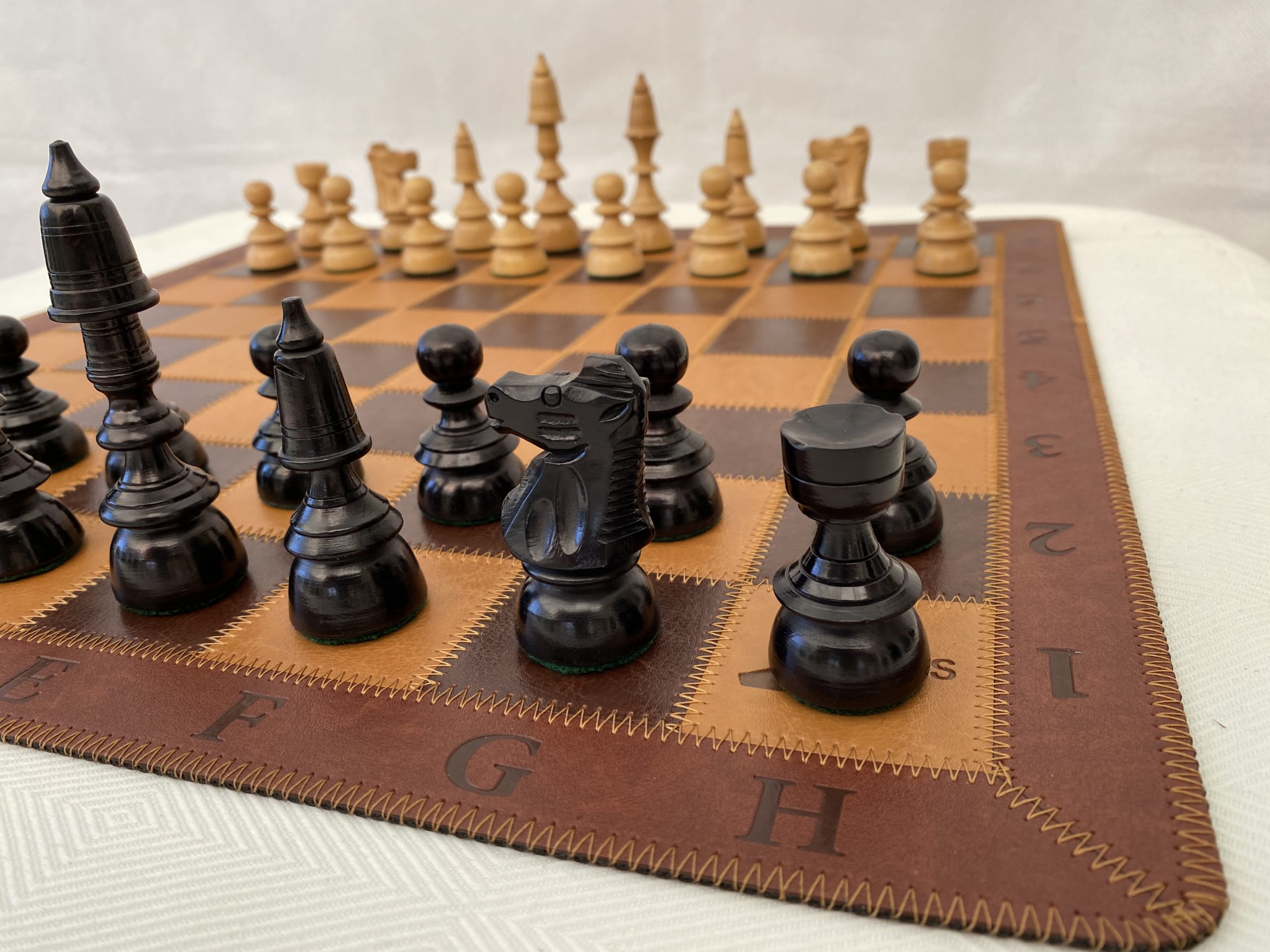 The Arabian - Triple Weighted Ebony Chess Pieces - ChessBaron Chess Sets  USA - Call (213) 325 6540