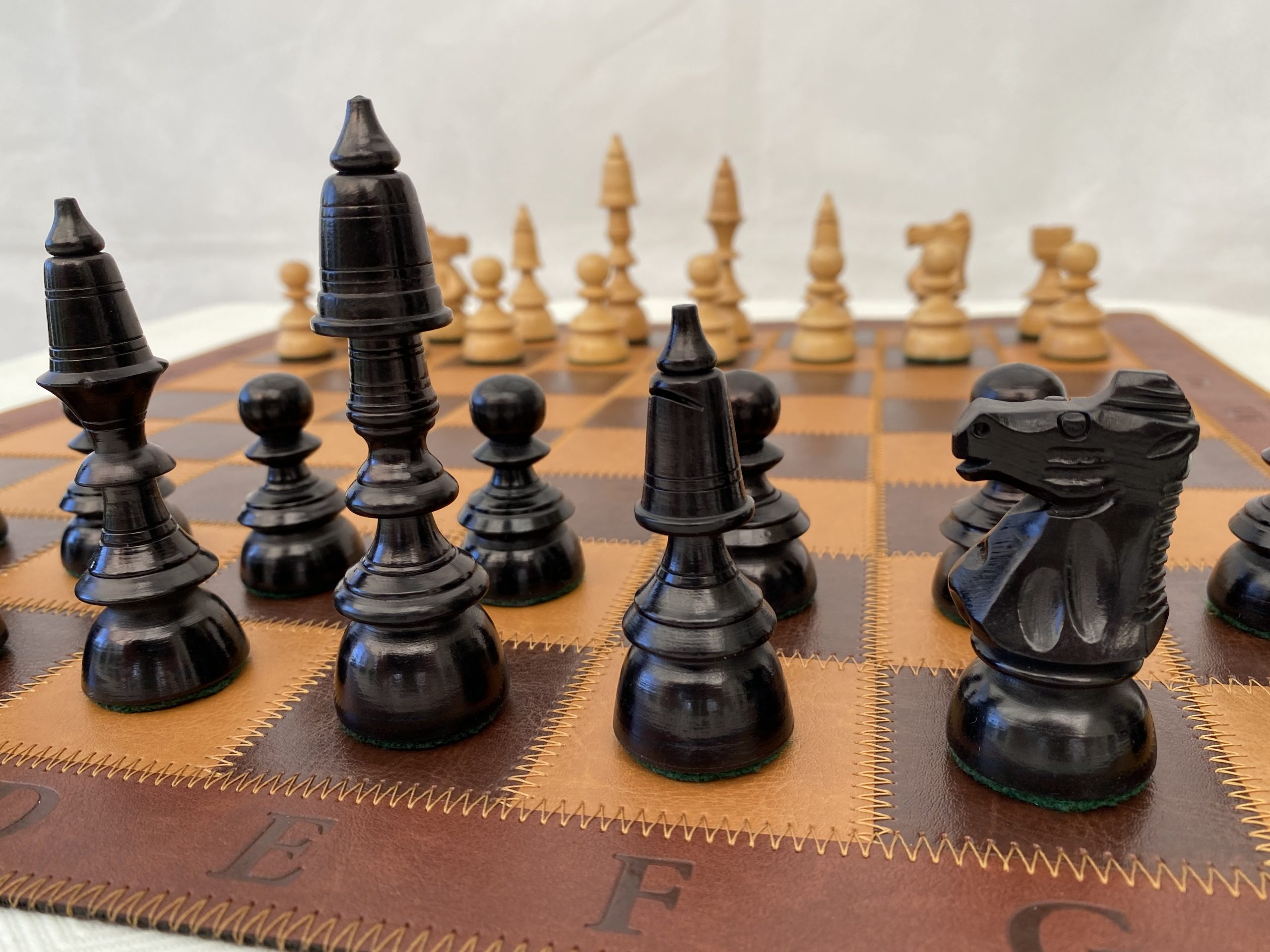 The Mayfield Ebonized Triple Weighted Chess Pieces - ChessBaron Chess Sets  USA - Call (213) 325 6540