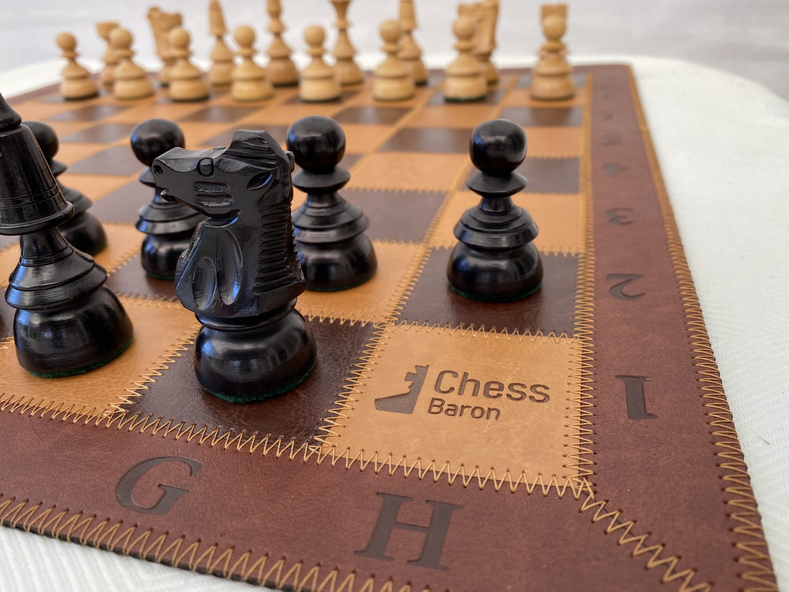 The Arabian - Triple Weighted Ebony Chess Pieces - ChessBaron Chess Sets  USA - Call (213) 325 6540