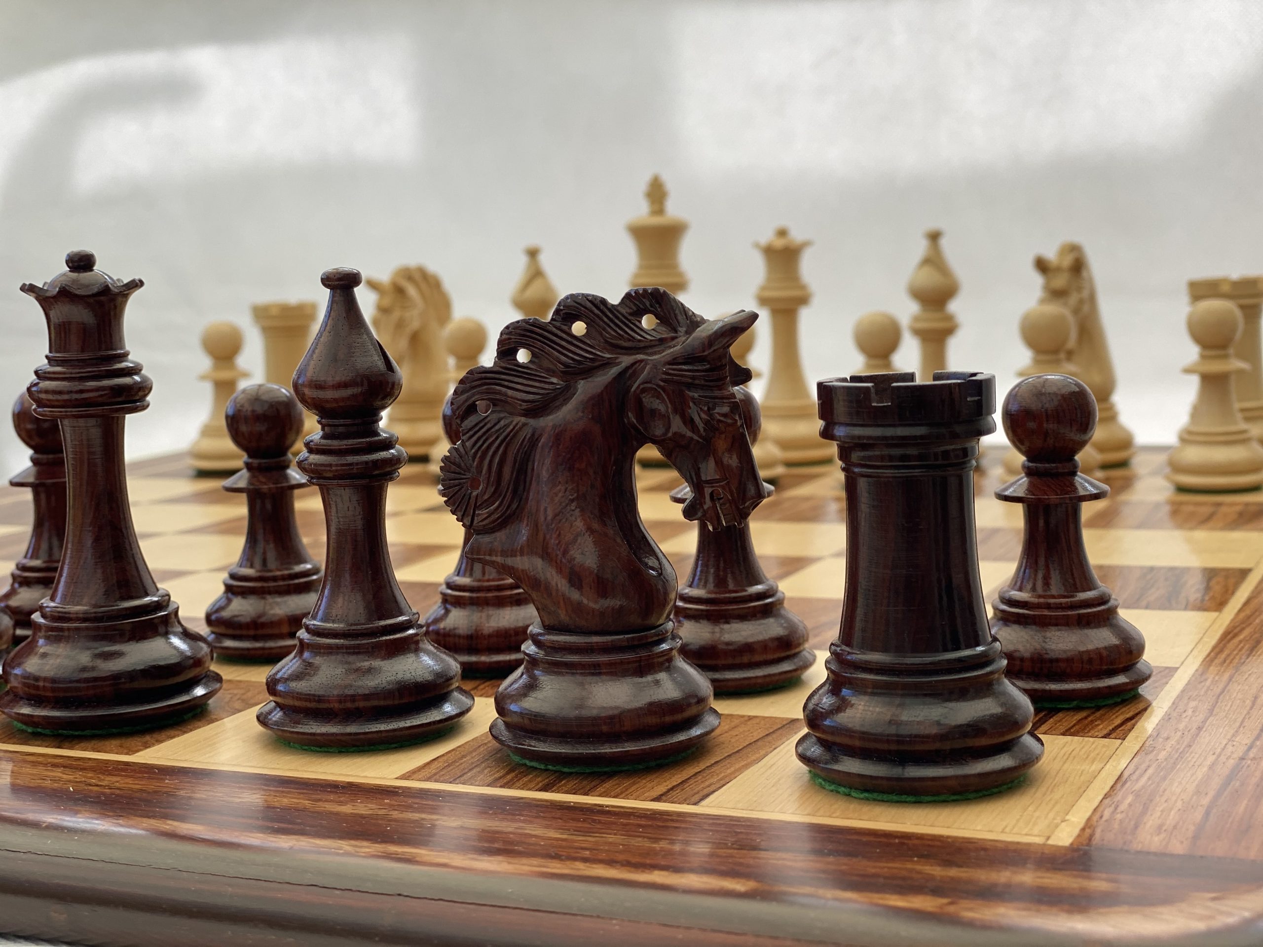 3.9 Ulbrich Series Wooden Chess Set with Extra Queens Modern Weighted  Chessmen