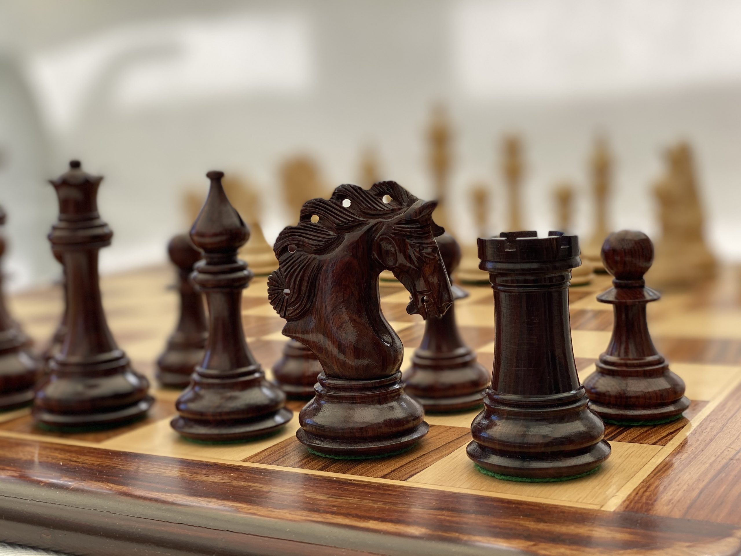 The Mayfield Ebonized Triple Weighted Chess Pieces - ChessBaron