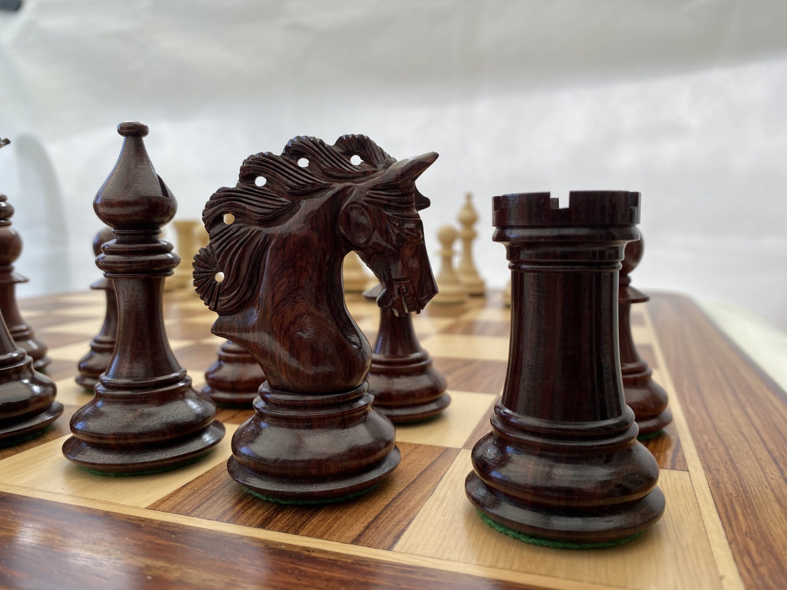 The Mayfield Ebonized Triple Weighted Chess Pieces - ChessBaron Chess Sets  USA - Call (213) 325 6540