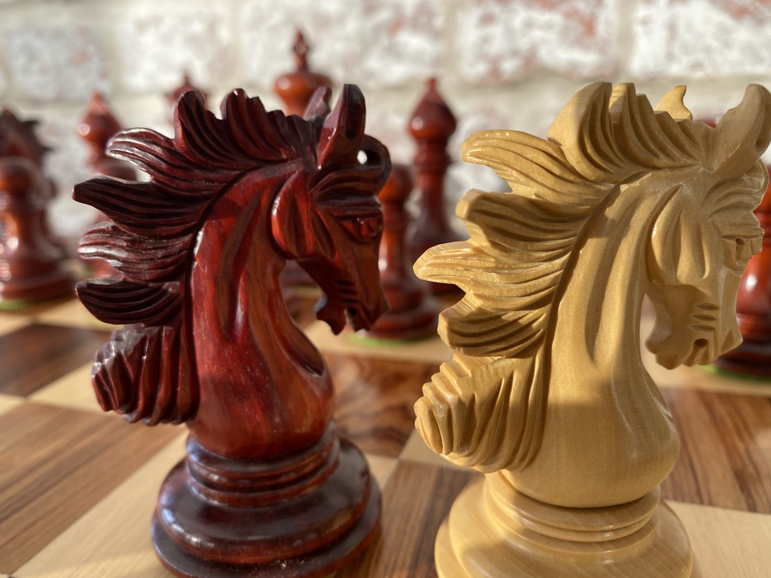 The Arabian - Triple Weighted Bud Rosewood Chess Pieces