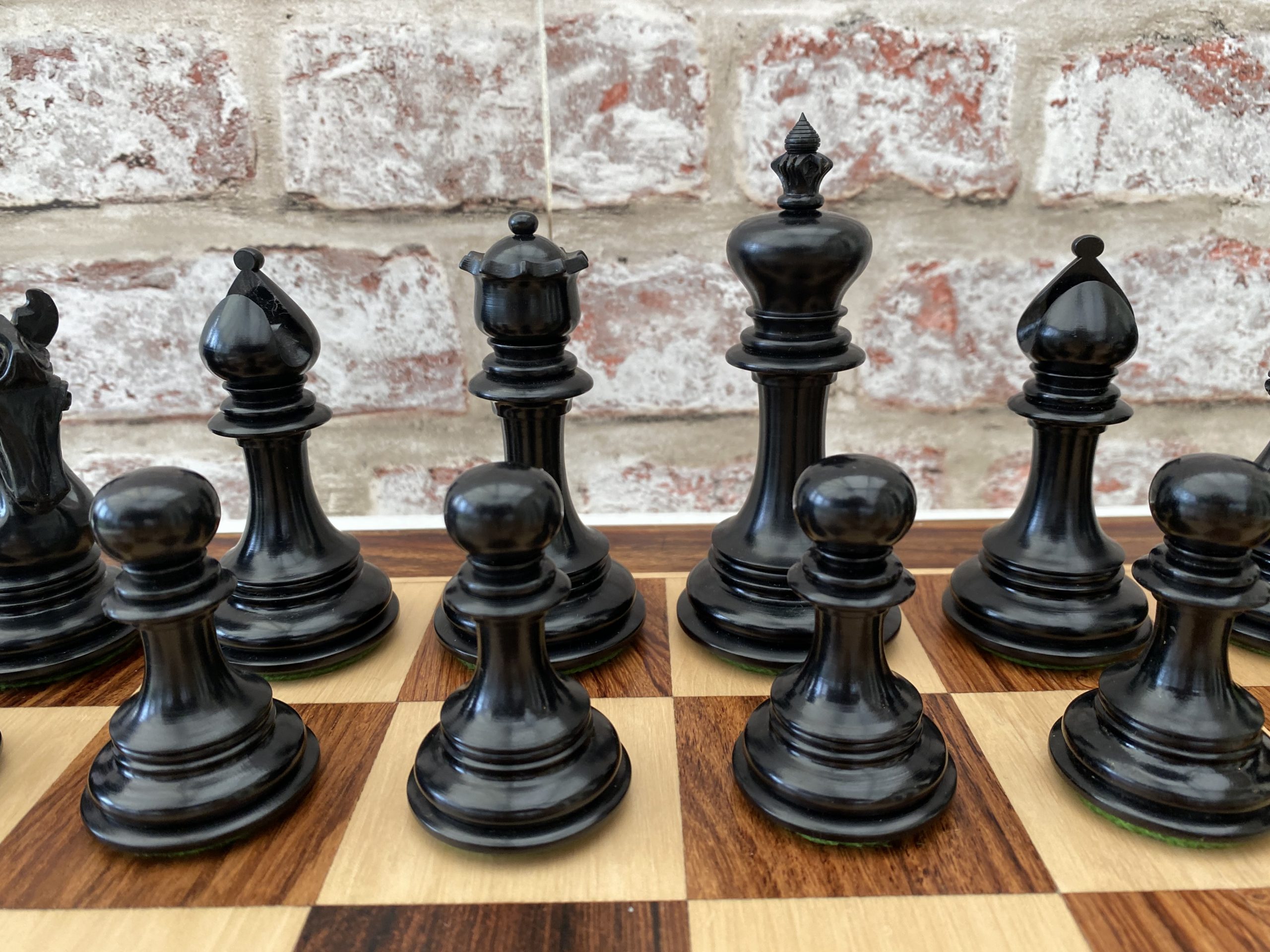 The Arabian - Triple Weighted Ebony Chess Pieces