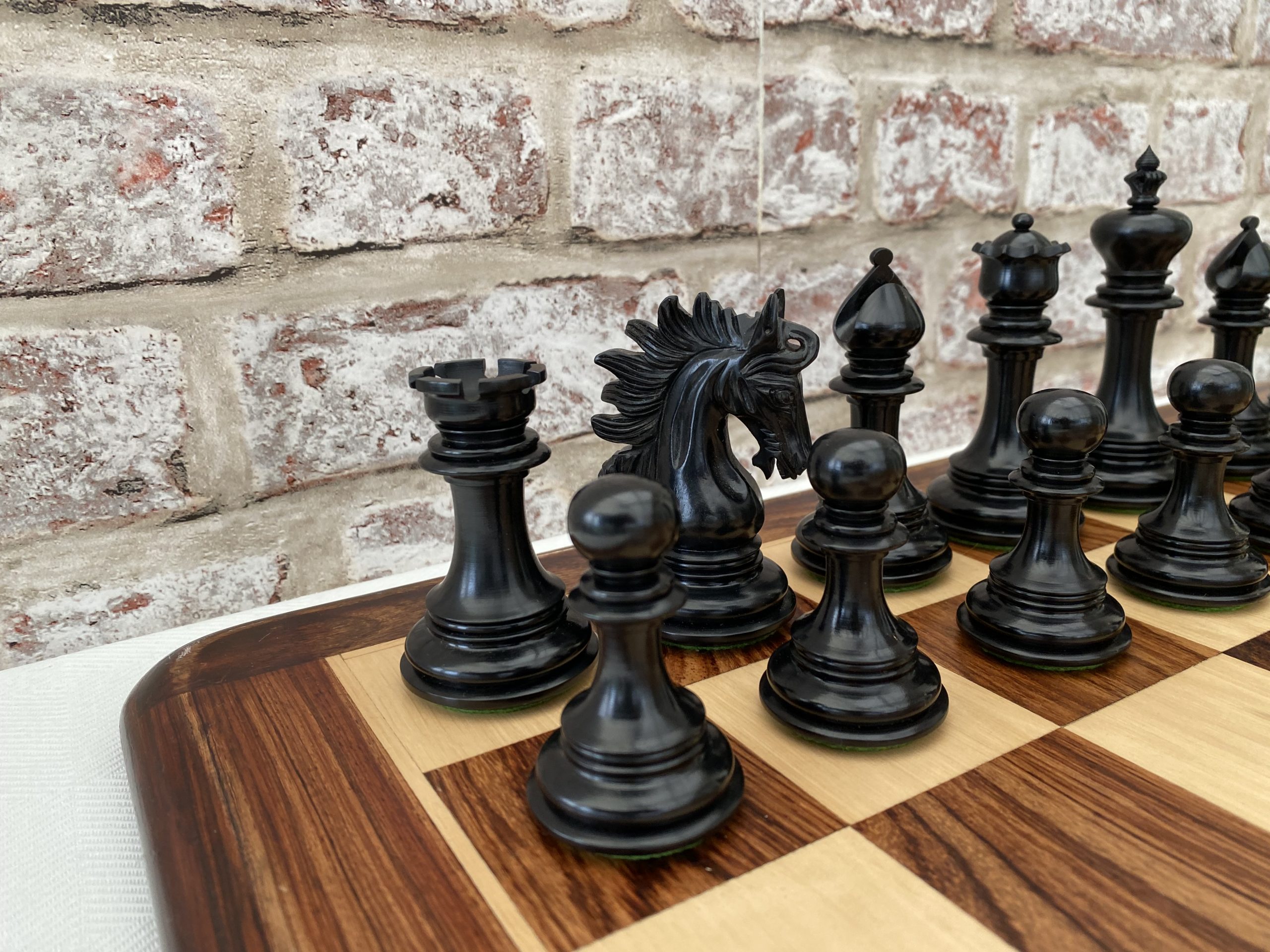 The Arabian - Triple Weighted Ebony Chess Pieces - ChessBaron Chess Sets  USA - Call (213) 325 6540