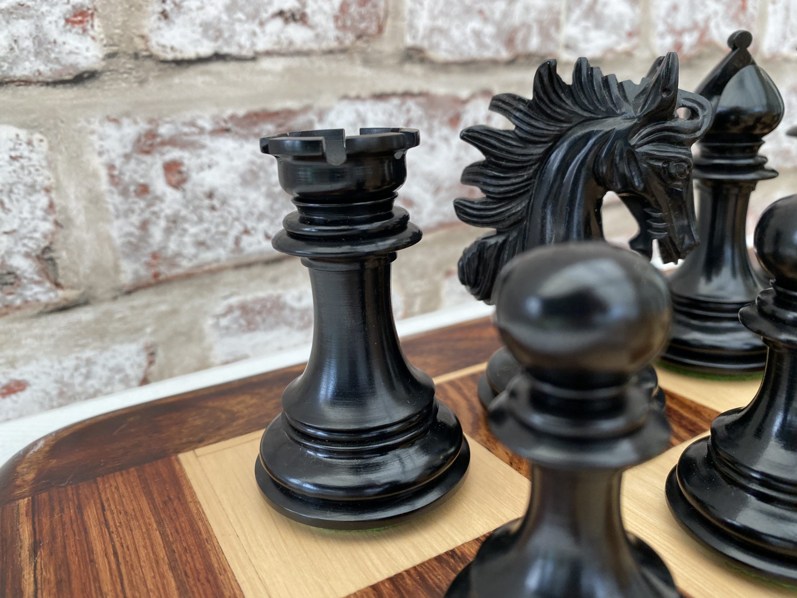 The Arabian - Triple Weighted Ebony Chess Pieces - ChessBaron