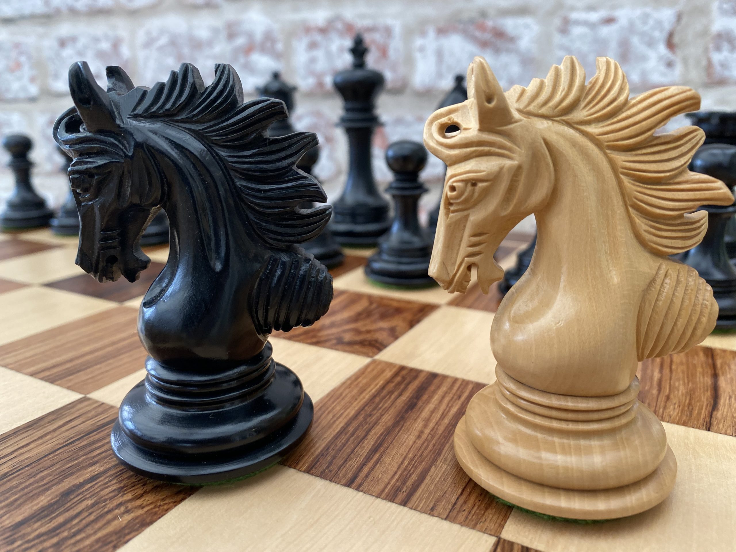 The Arabian - Triple Weighted Ebony Chess Pieces