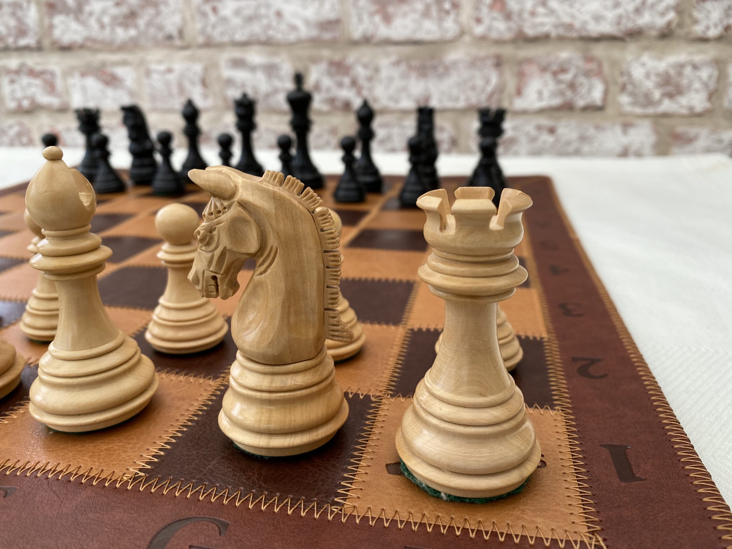 The Mayfield Ebonized Triple Weighted Chess Pieces - ChessBaron Chess Sets  USA - Call (213) 325 6540