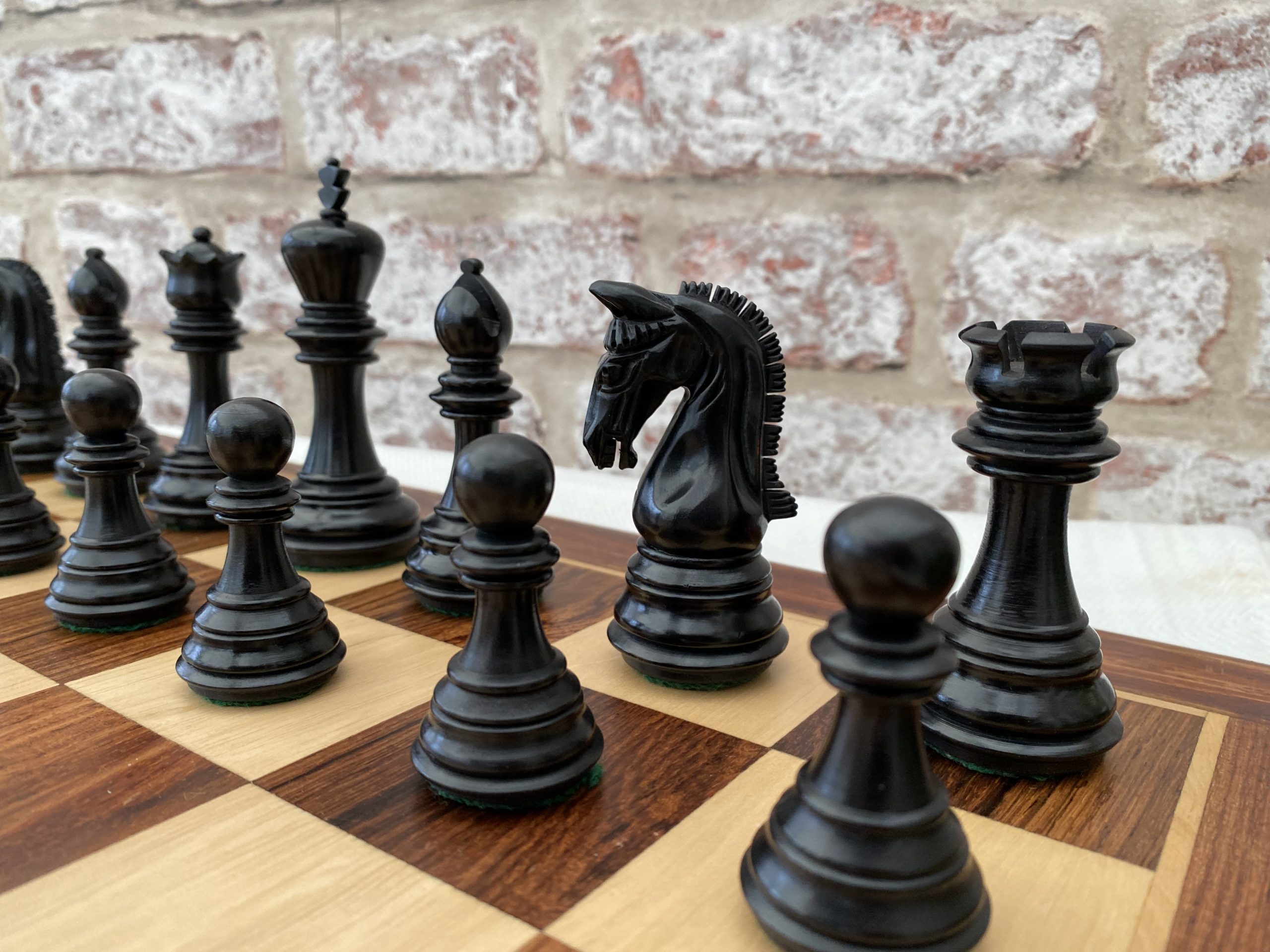 The Mayfield Ebonized Triple Weighted Chess Pieces - ChessBaron