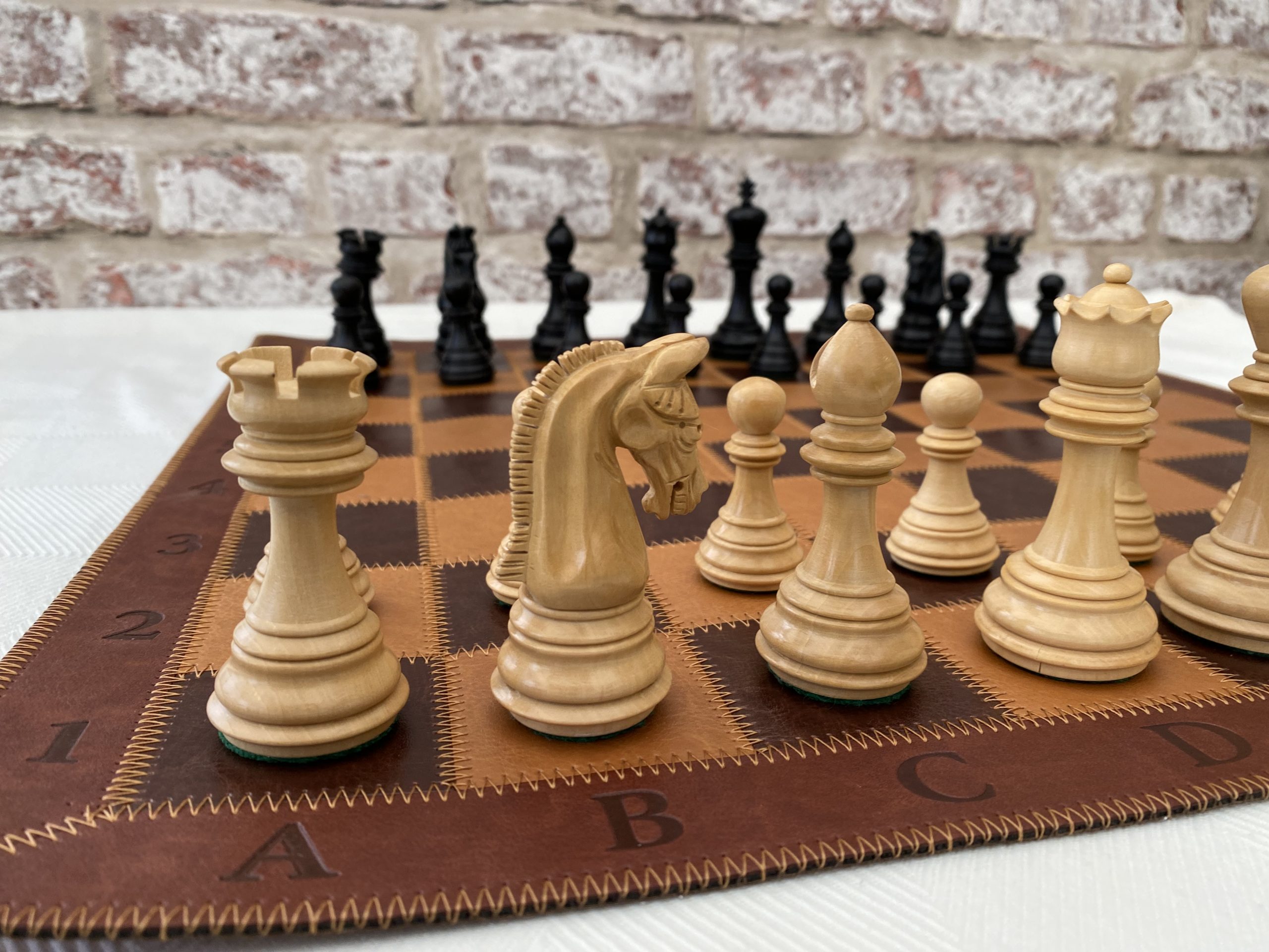 The Mayfield Ebonized Triple Weighted Chess Pieces - ChessBaron Chess Sets  USA - Call (213) 325 6540