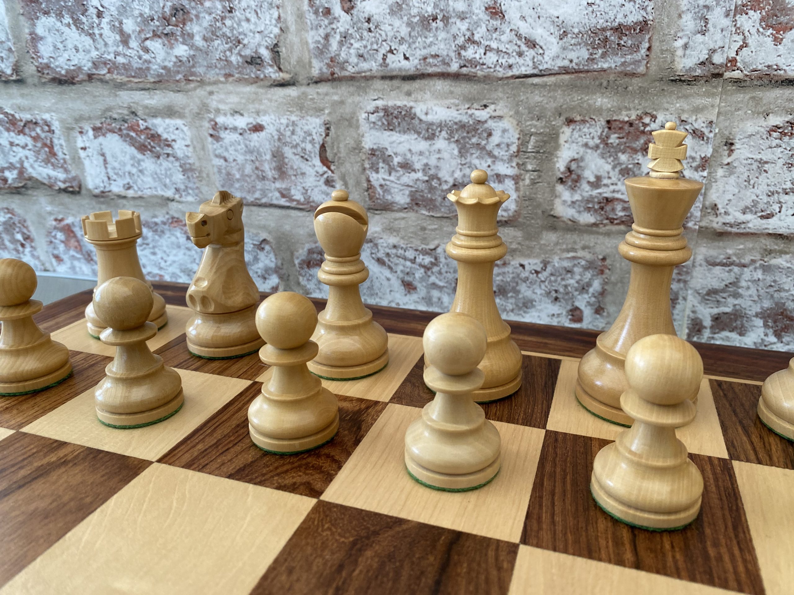 The Morgan - Double Weighted Acacia Staunton Chess Set - ChessBaron Chess  Sets USA - Call (213) 325 6540