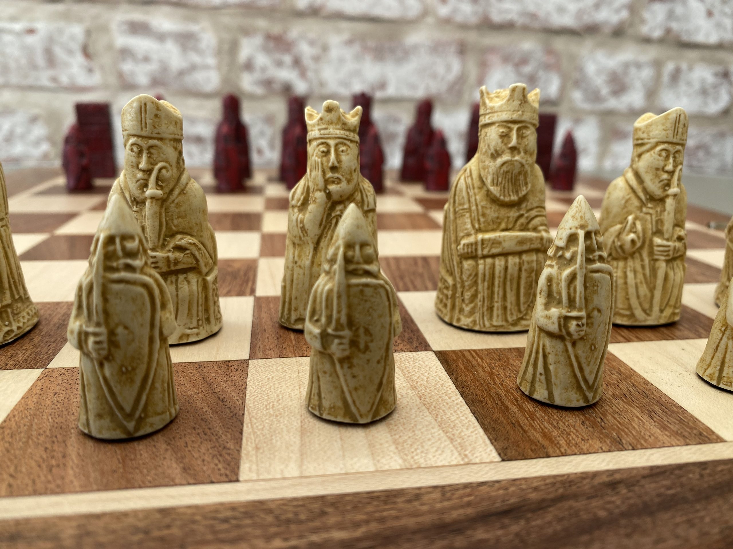 English and Scottish Crushed Stone Chess Pieces